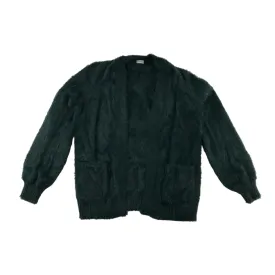 Next cardigan 7 years emerald green fluffy open medium long shrug