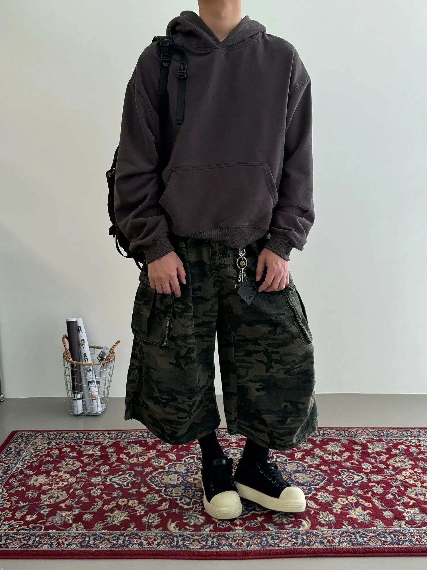 Nine Solid Color Kangaroo Pocket Hoodie
