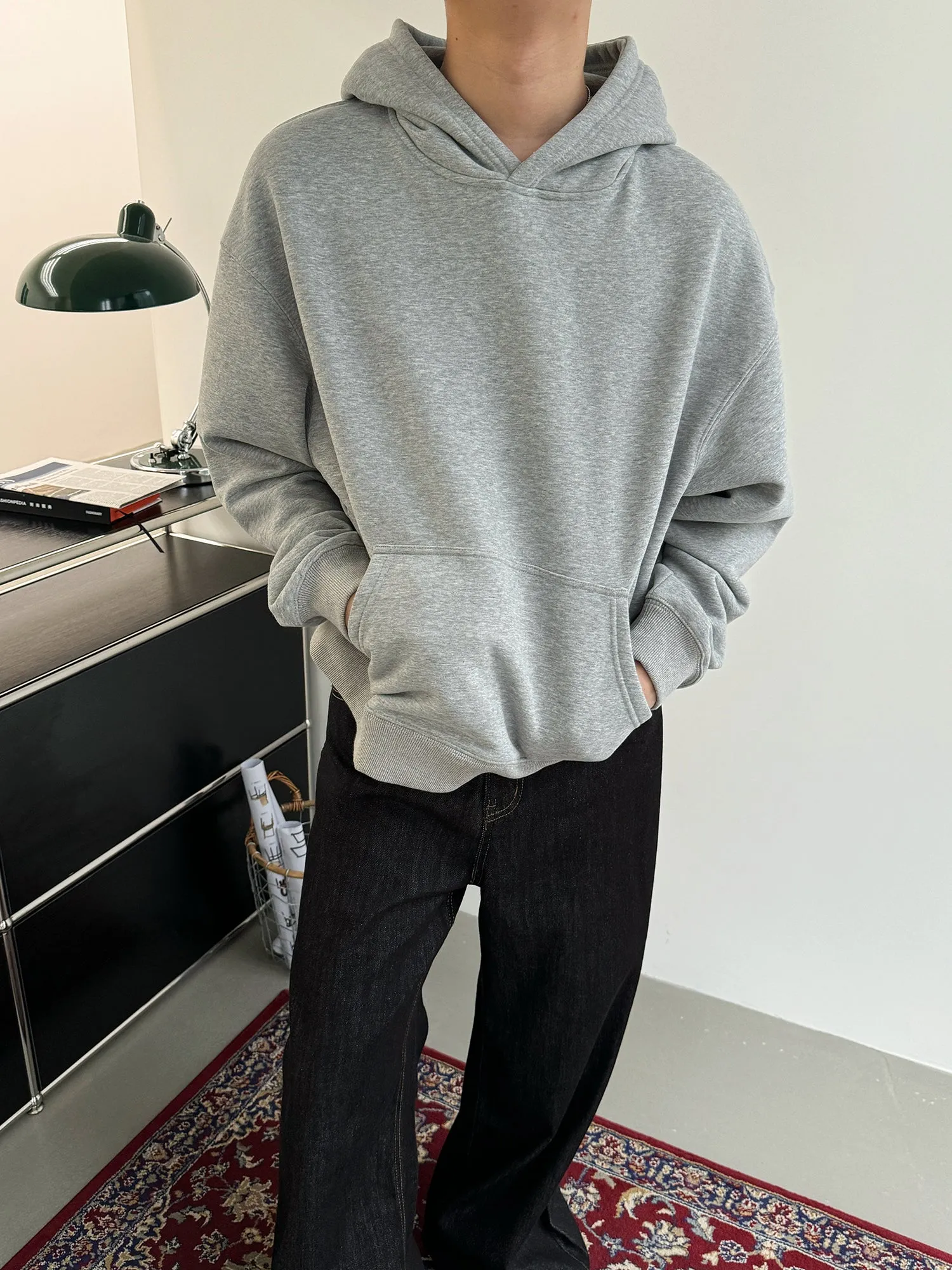 Nine Solid Color Kangaroo Pocket Hoodie