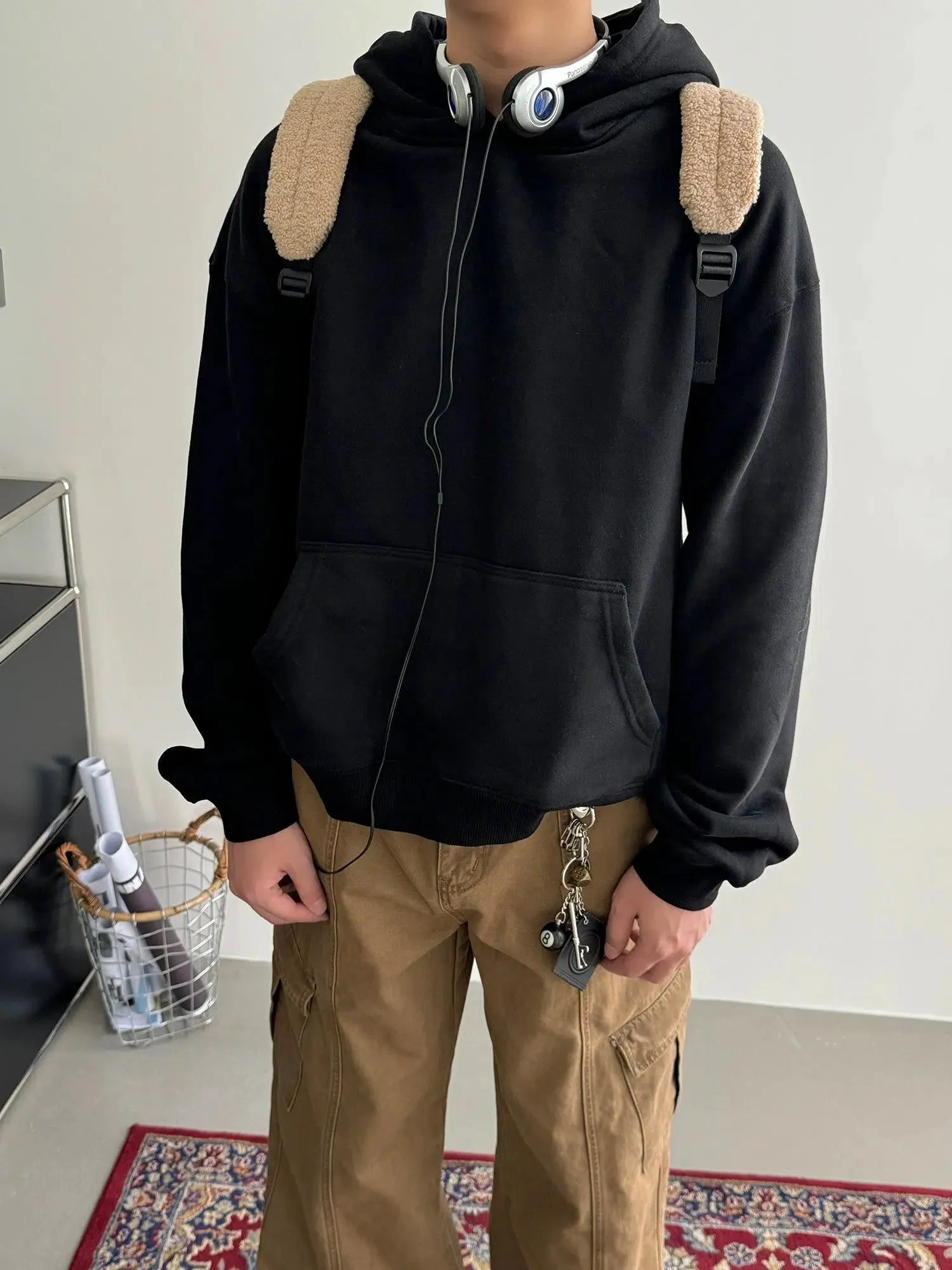 Nine Solid Color Kangaroo Pocket Hoodie