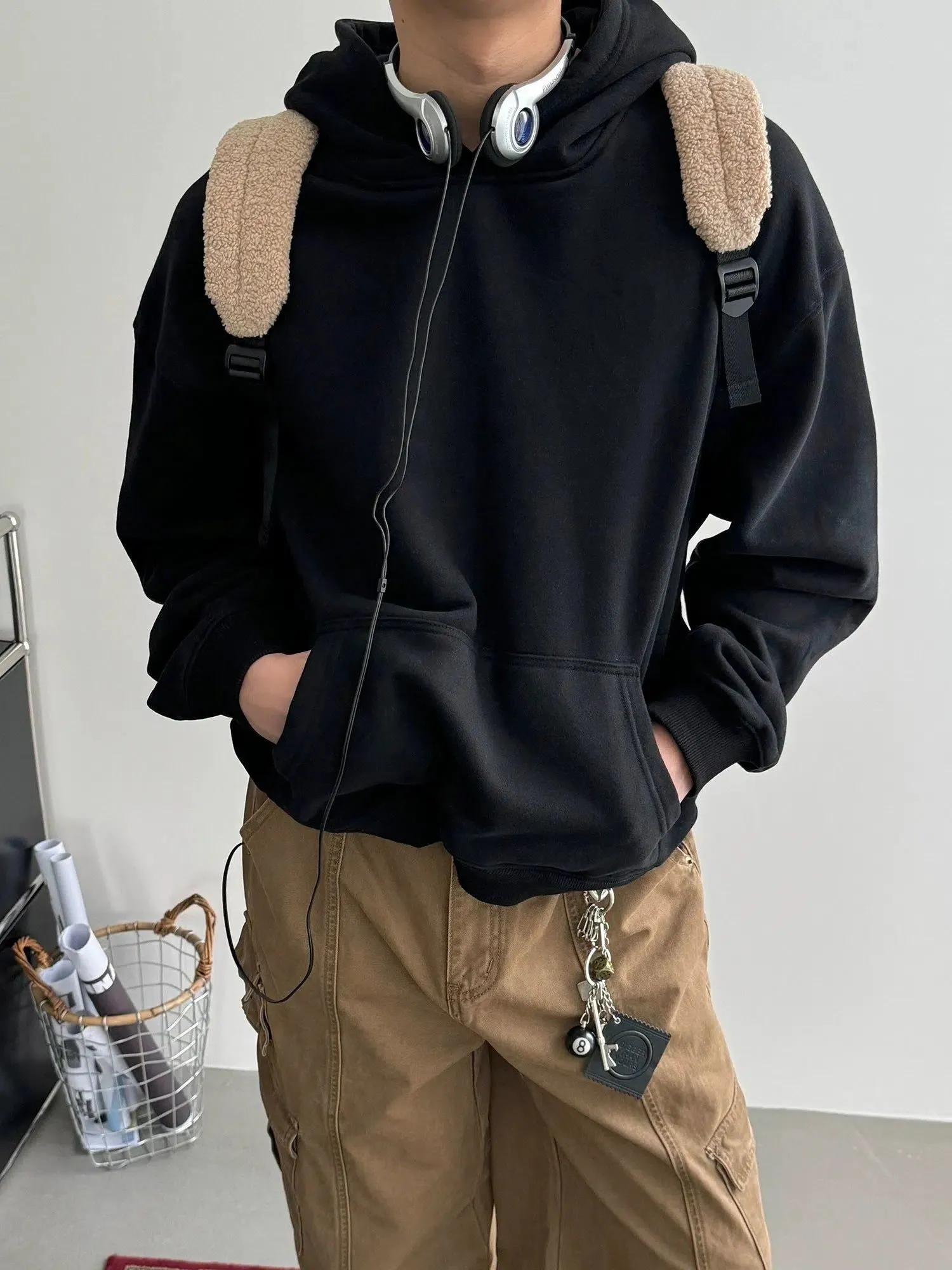 Nine Solid Color Kangaroo Pocket Hoodie