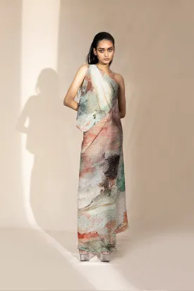 One-Off Shoulder Draped Dress