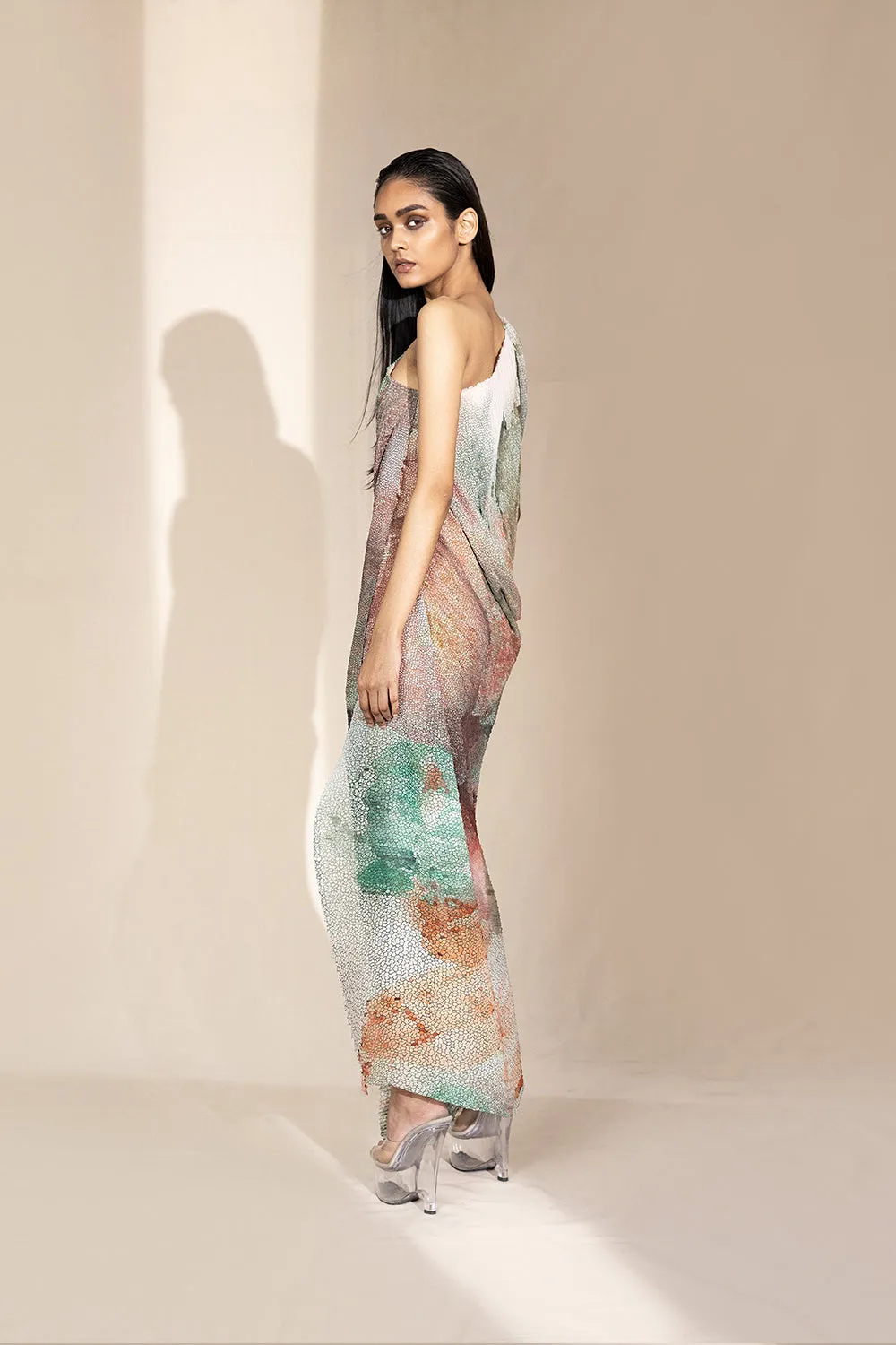 One-Off Shoulder Draped Dress