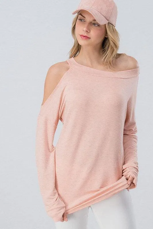 One Sided Cold Shoulder Top | Clearance