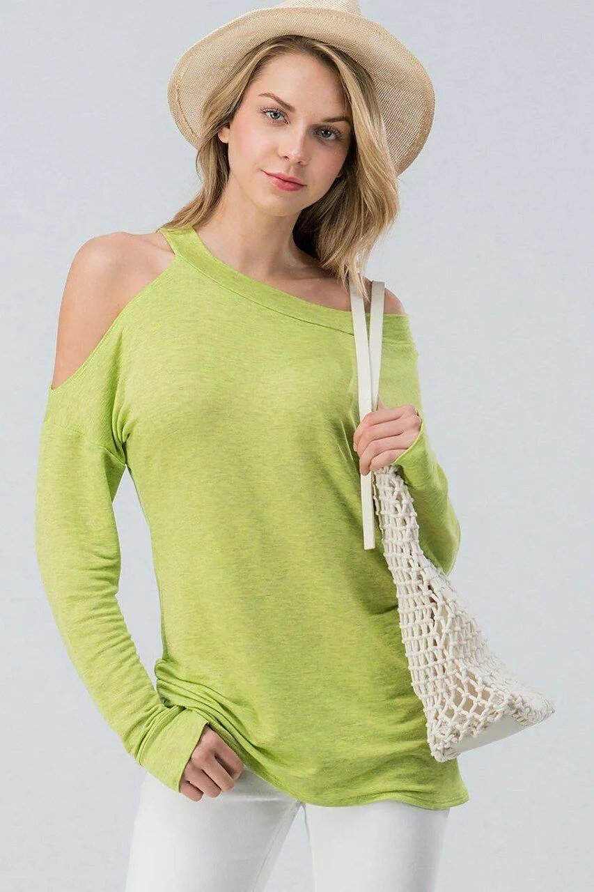 One Sided Cold Shoulder Top | Clearance