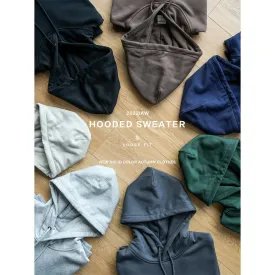 Oversize Solid Color Fabric Hoodie