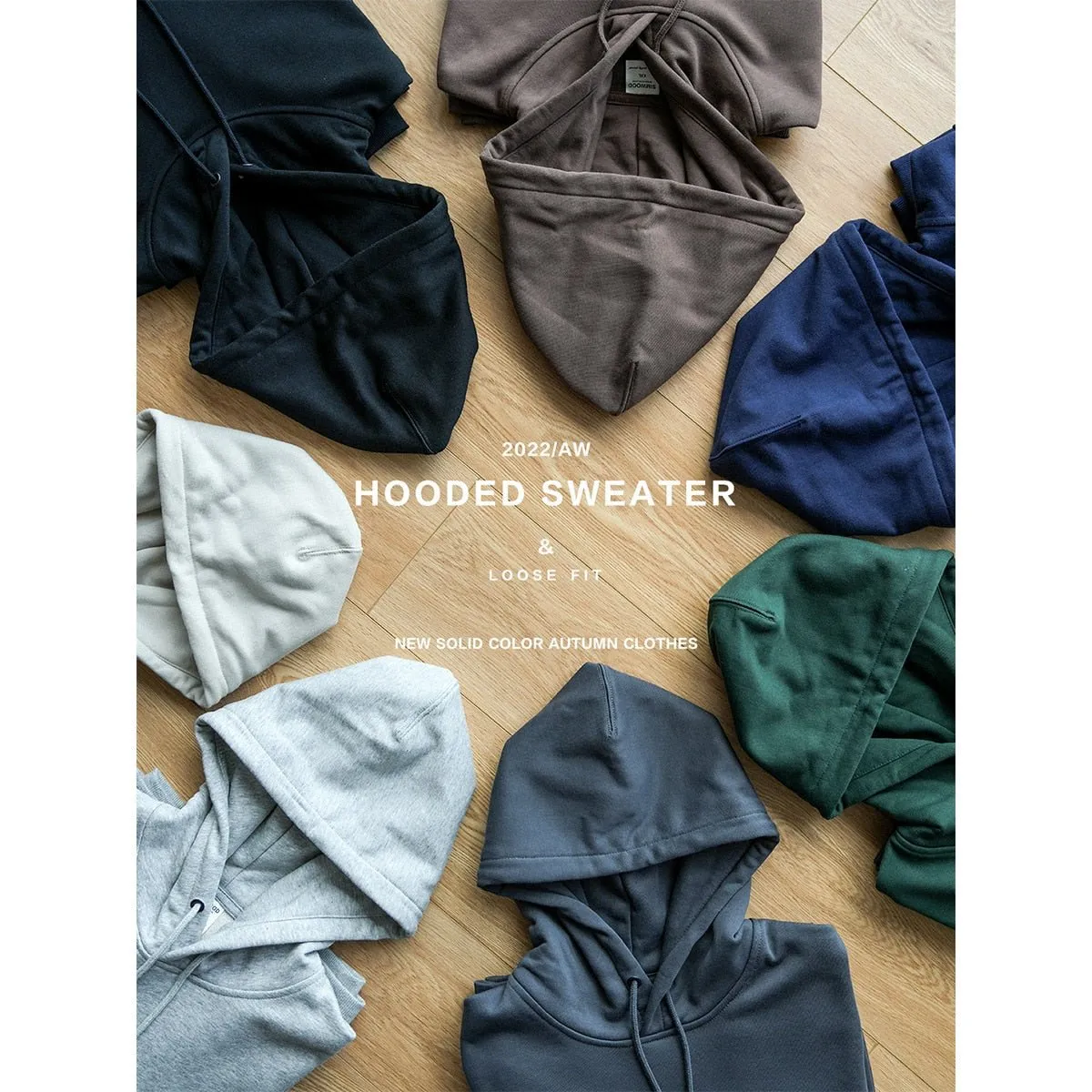 Oversize Solid Color Fabric Hoodie