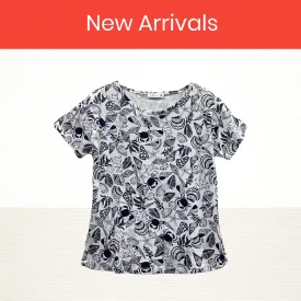 Patch Women Cotton Short Sleeve Printed T-Shirt