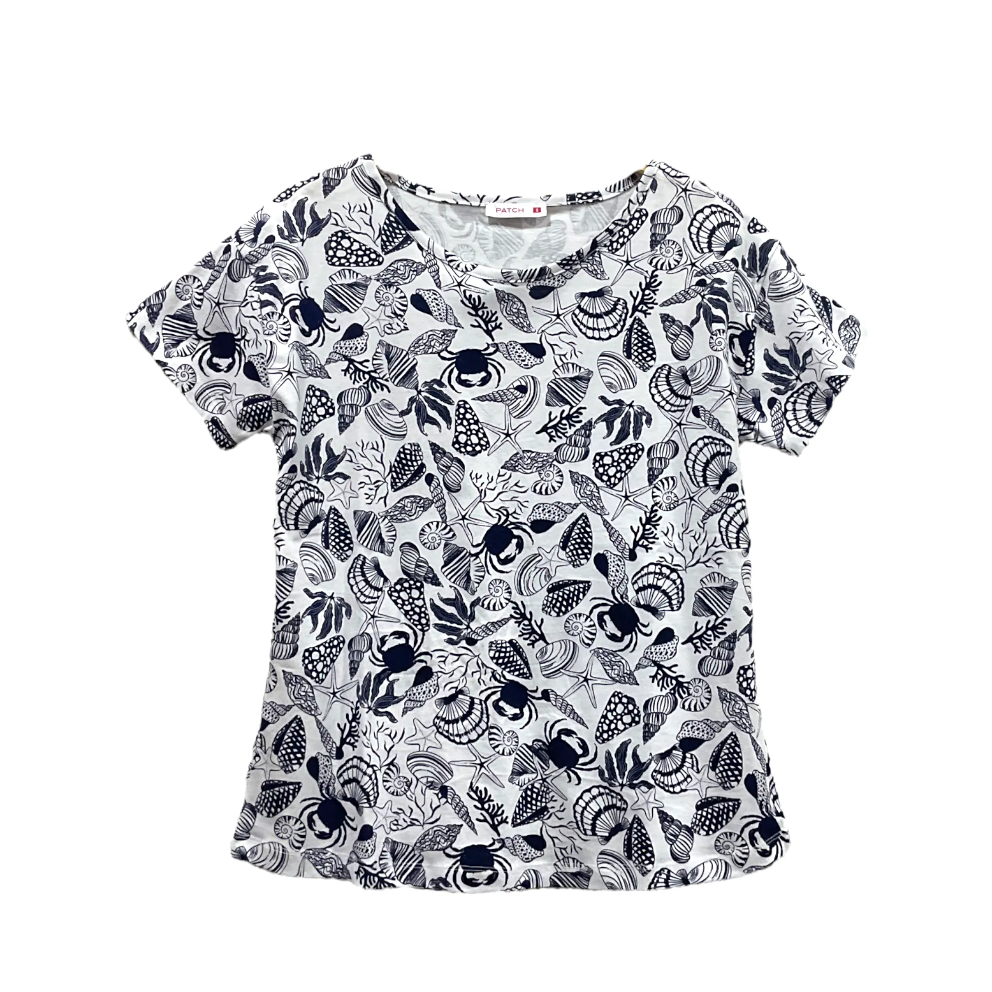 Patch Women Cotton Short Sleeve Printed T-Shirt