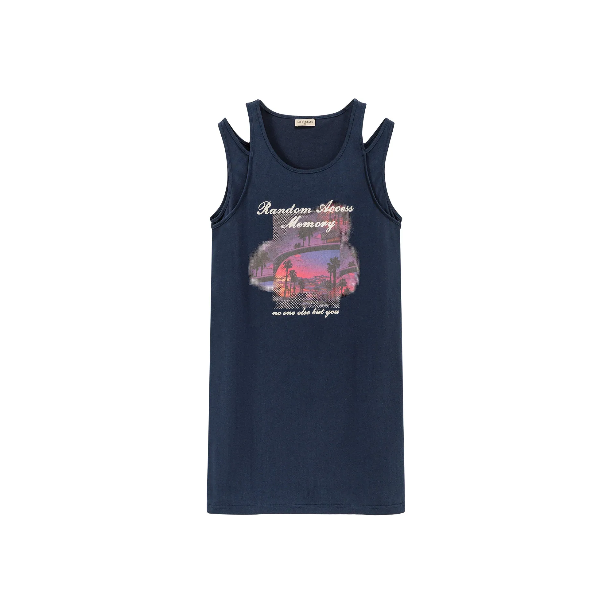 Random Access Memory Off The Shoulder Printed T-Shirt Dress