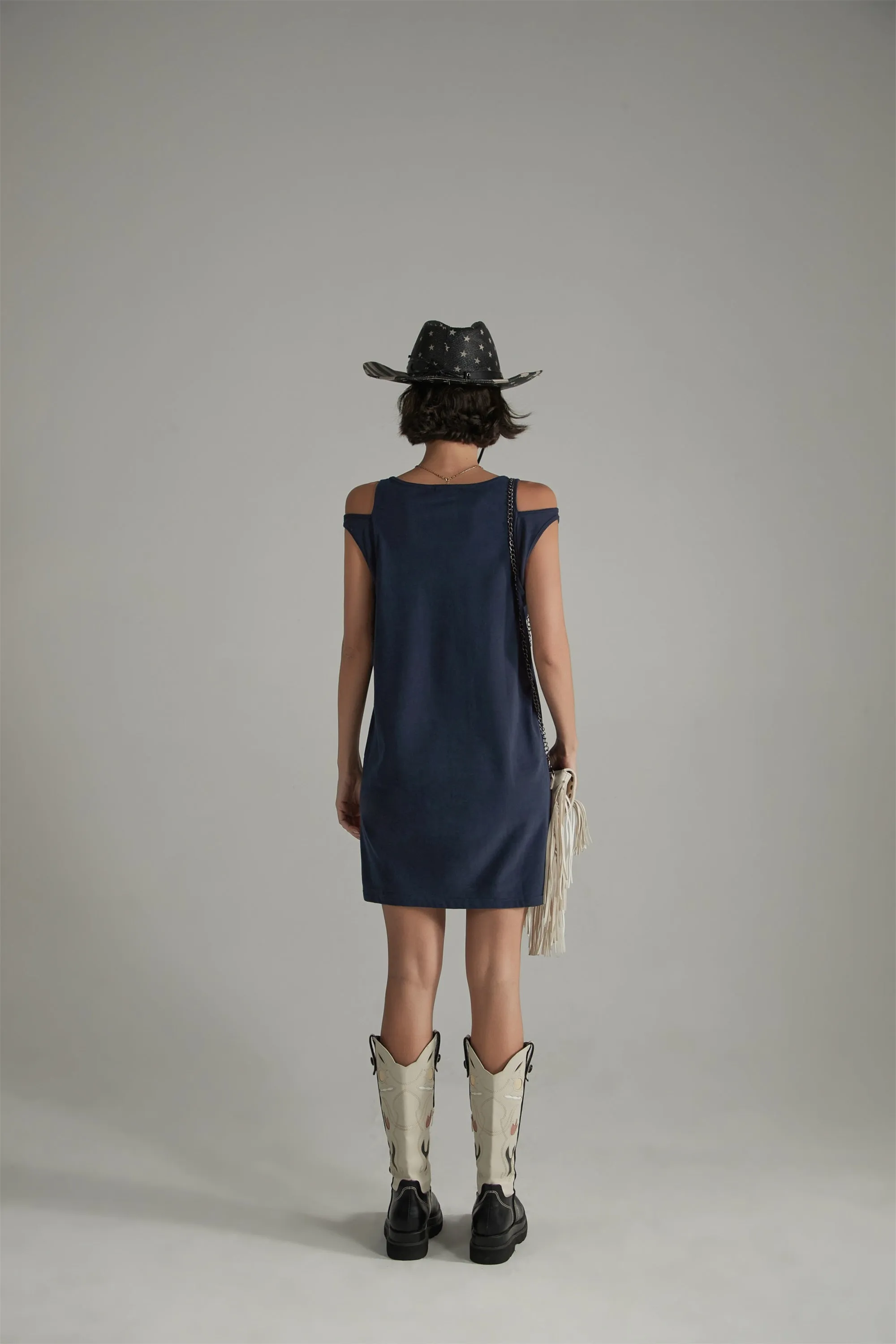 Random Access Memory Off The Shoulder Printed T-Shirt Dress