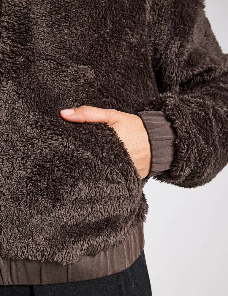 Recycled Fleece Bomber - Pine Cone