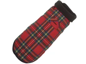 Red Plaid Fleece Lined Coat
