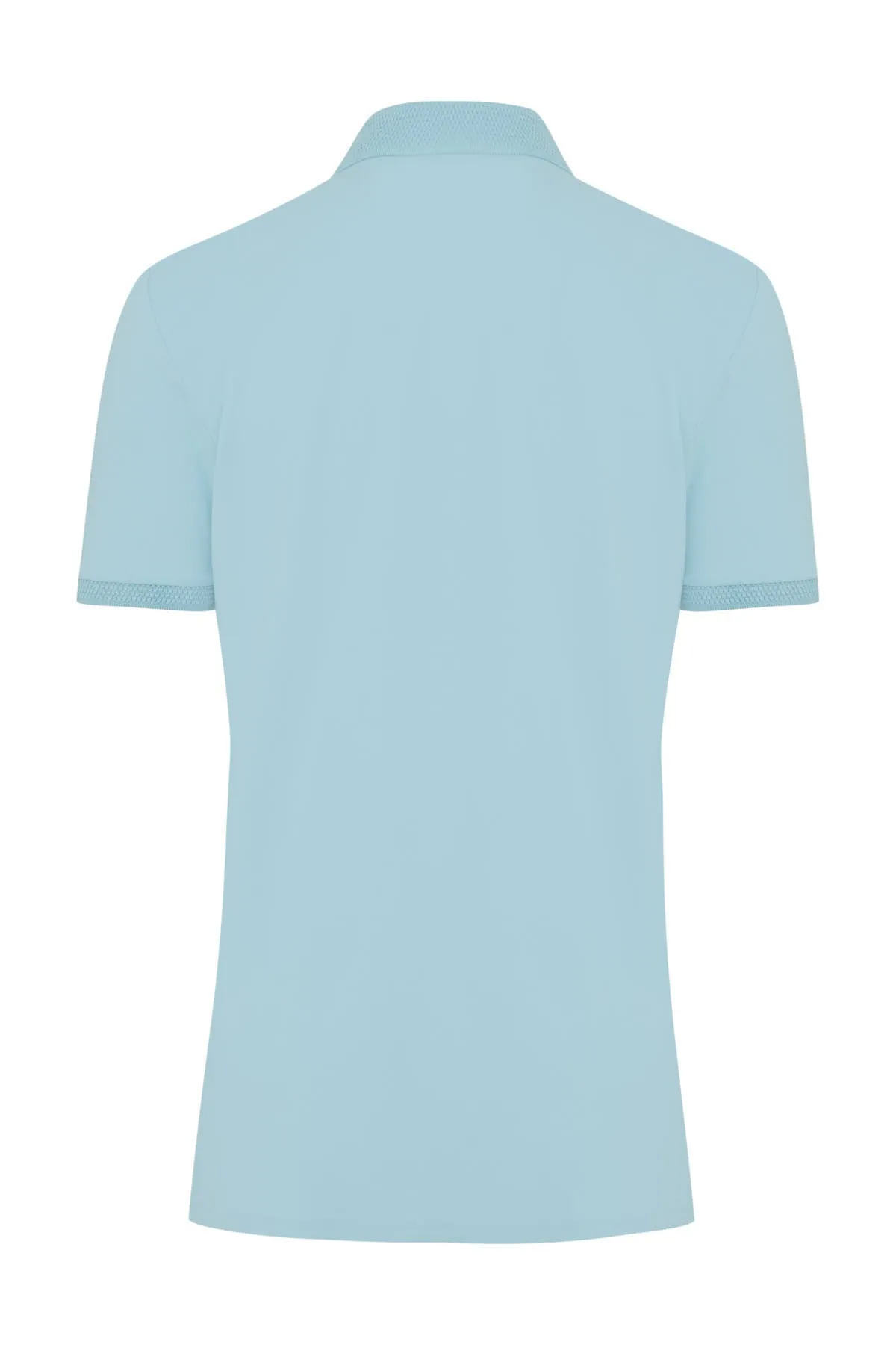 Regular Fit Light Blue Basic Cotton Polo T-Shirt