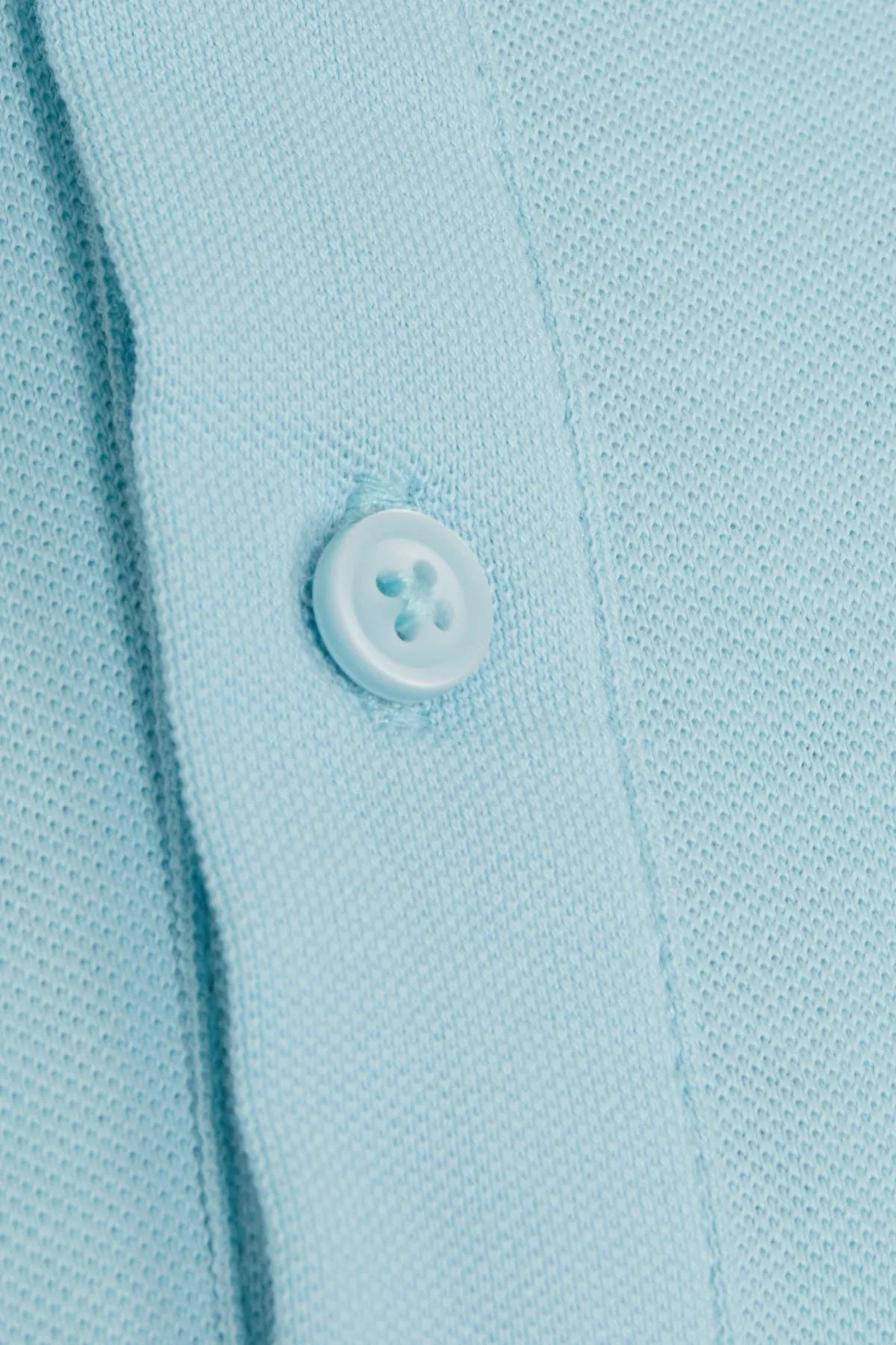Regular Fit Light Blue Basic Cotton Polo T-Shirt