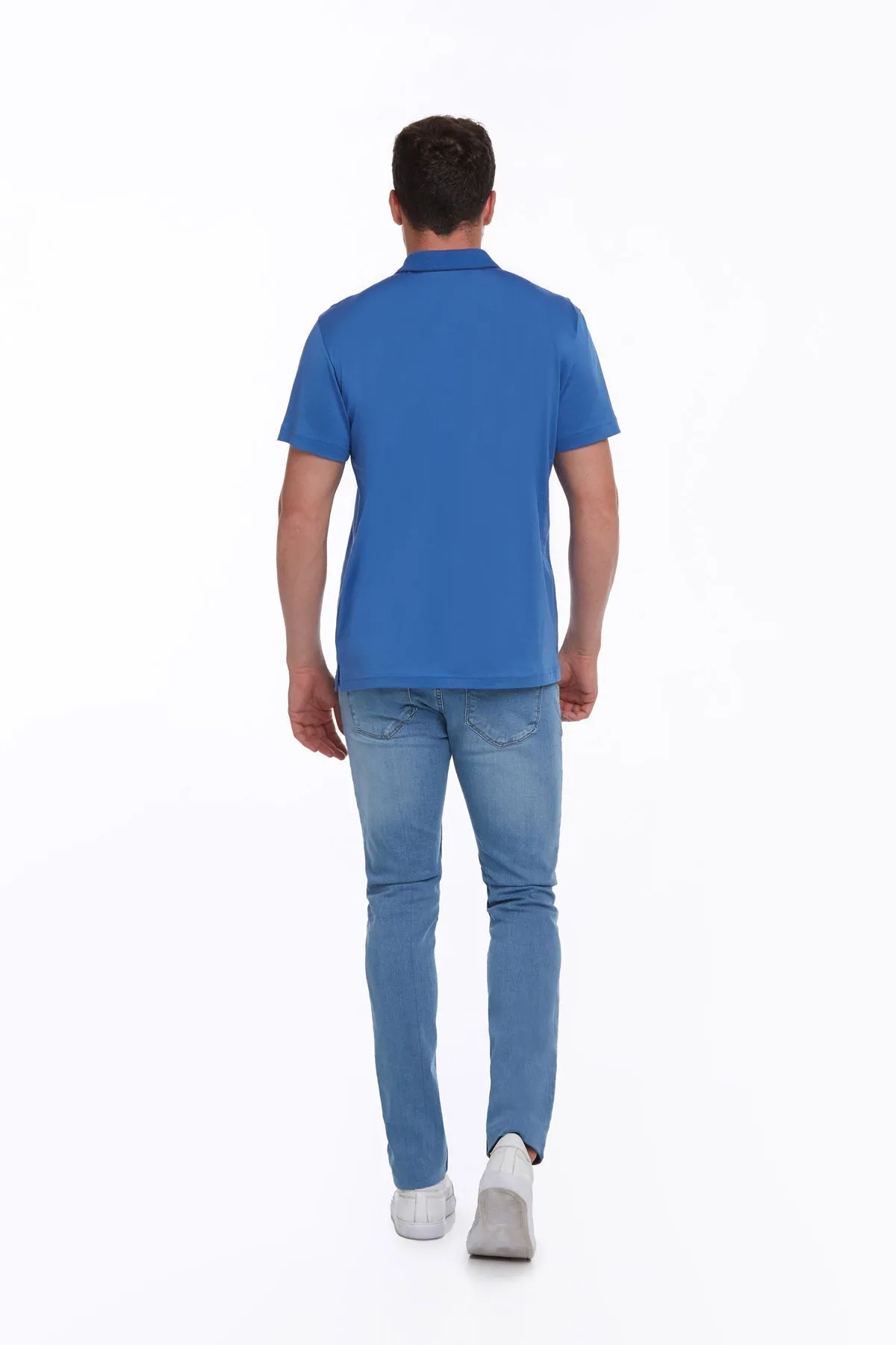 Regular Fit Sax Basic Cotton Polo T-Shirt