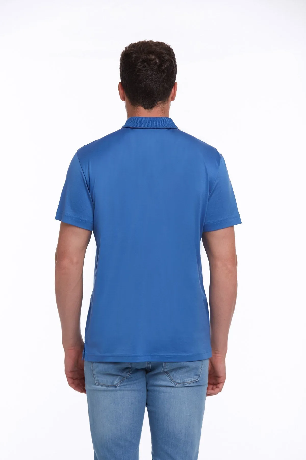 Regular Fit Sax Basic Cotton Polo T-Shirt
