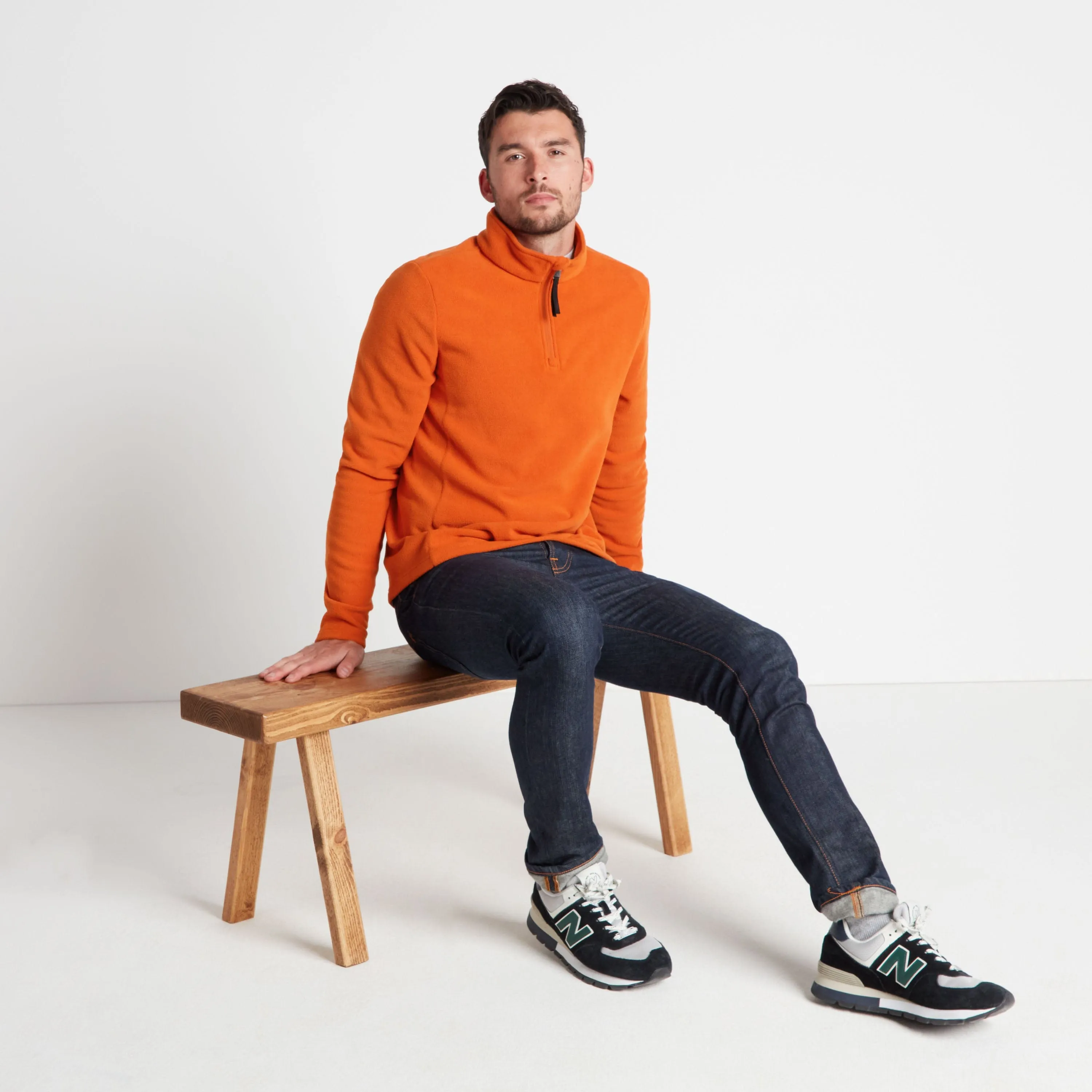 Revive Mens Quarter Zip Fleece - Dark Orange