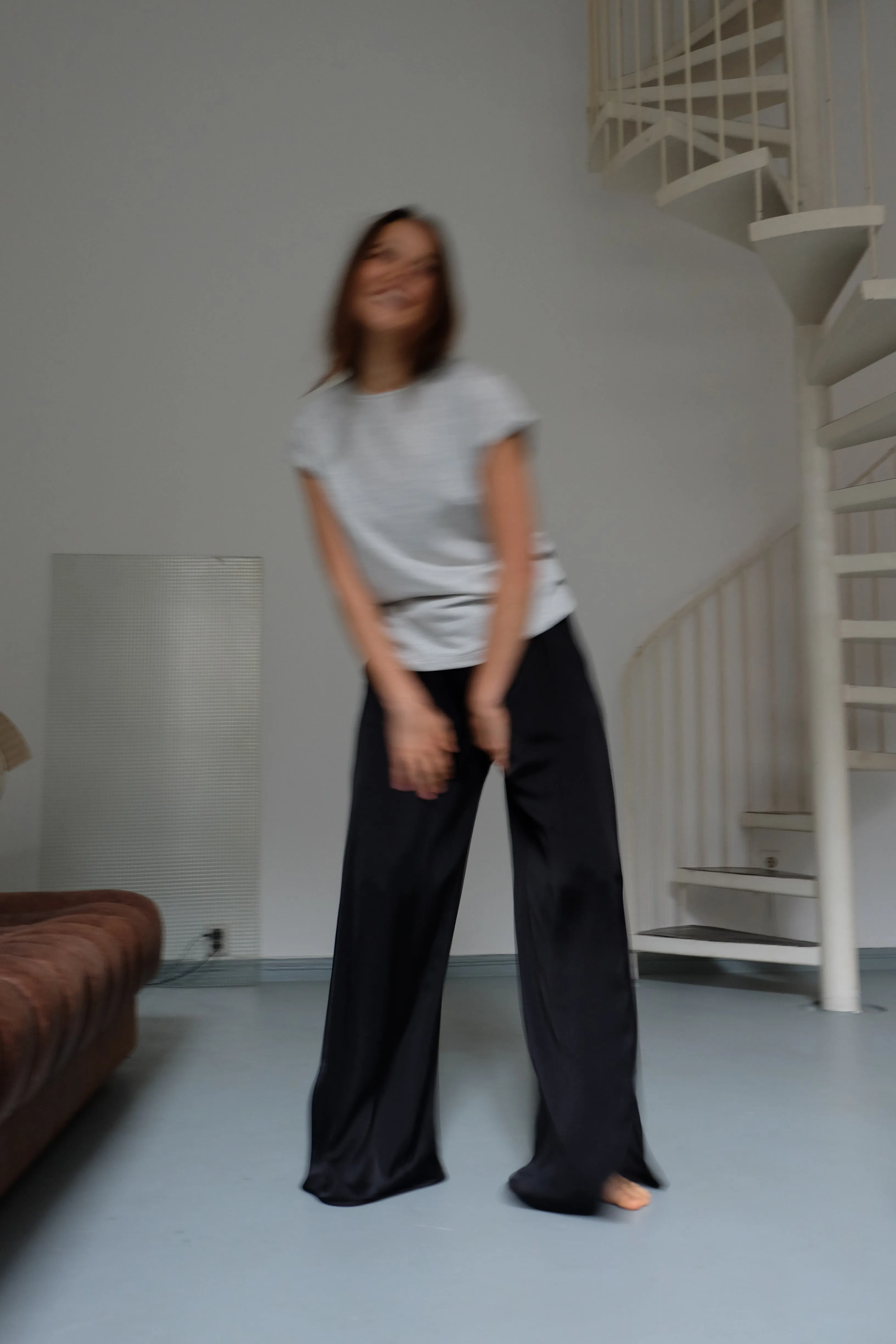 Rolled up sleeves shirt in light grey