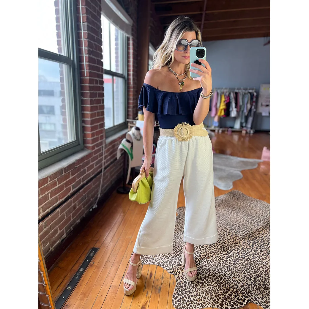 SAMPLE - Off the Shoulder One Piece Suit - Navy