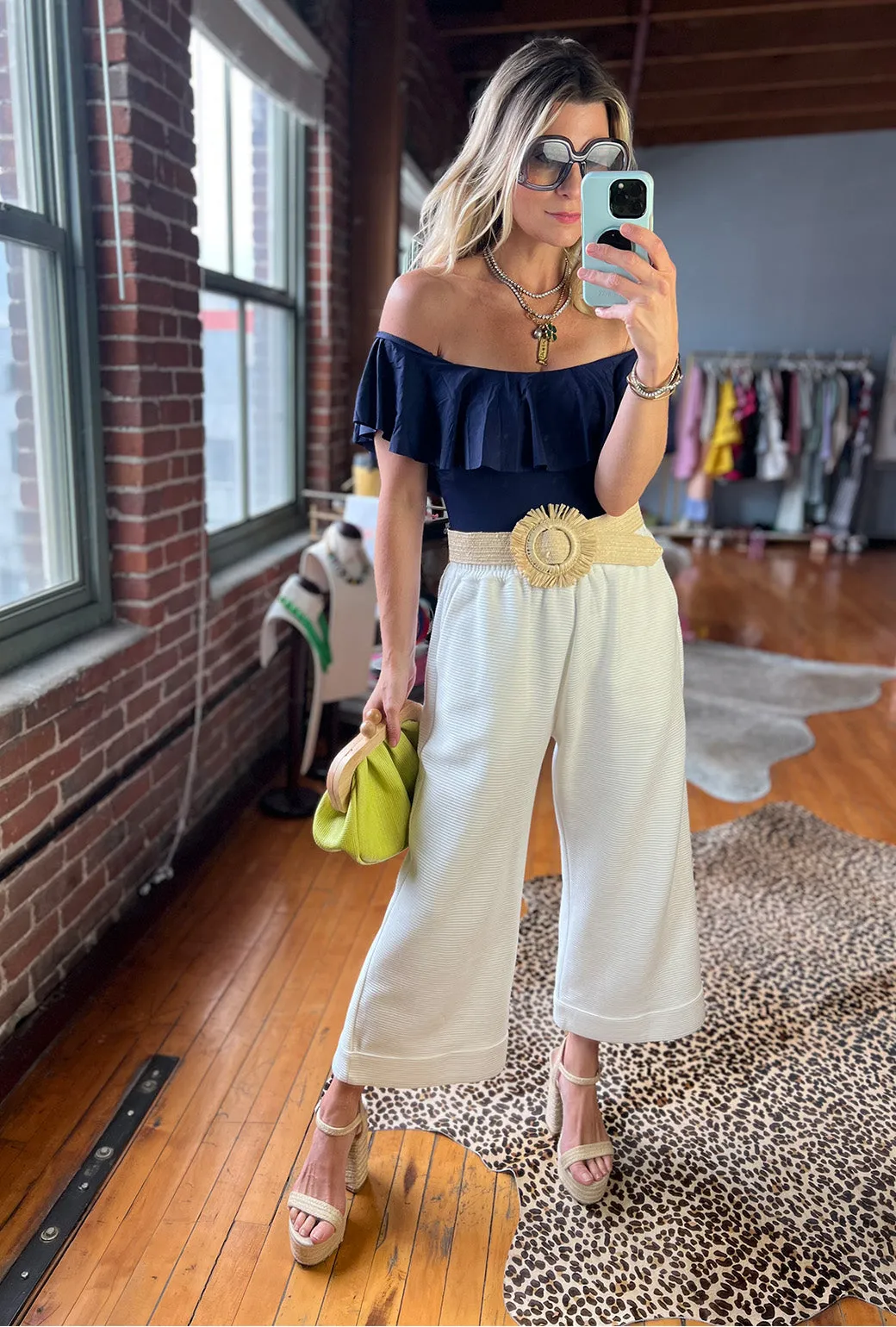 SAMPLE - Off the Shoulder One Piece Suit - Navy