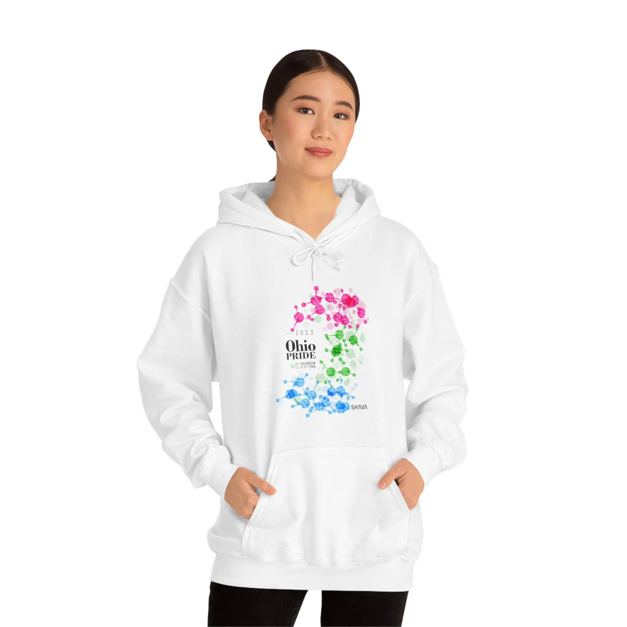 SHAVA CO Polysexual Flag 2023 Pride, Ohio Unisex Heavy Blend™ Hooded Sweatshirt - My Rainbow Is In My DNA