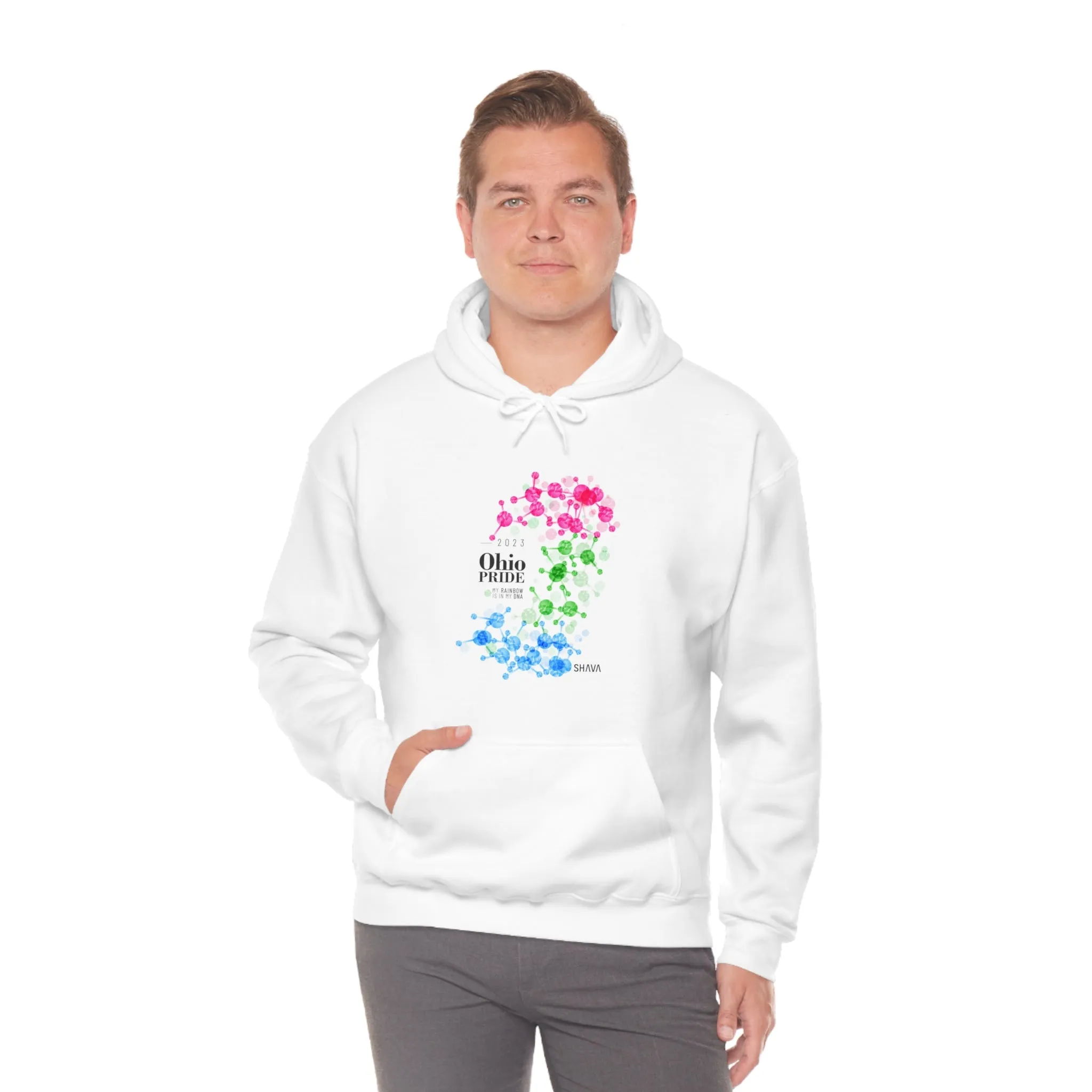 SHAVA CO Polysexual Flag 2023 Pride, Ohio Unisex Heavy Blend™ Hooded Sweatshirt - My Rainbow Is In My DNA