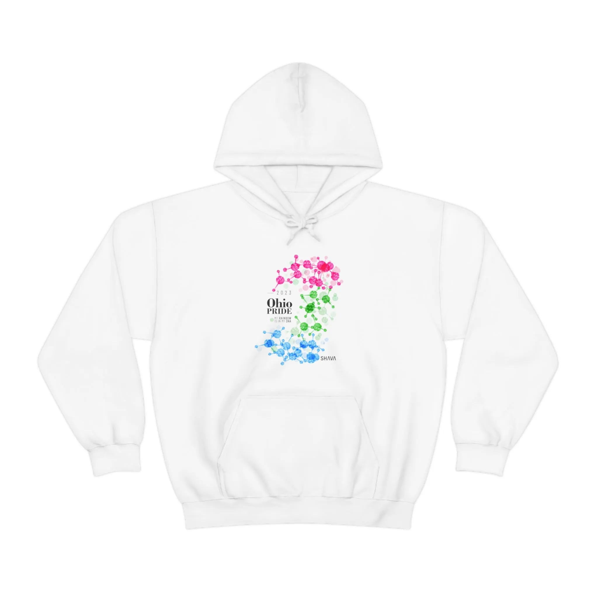 SHAVA CO Polysexual Flag 2023 Pride, Ohio Unisex Heavy Blend™ Hooded Sweatshirt - My Rainbow Is In My DNA