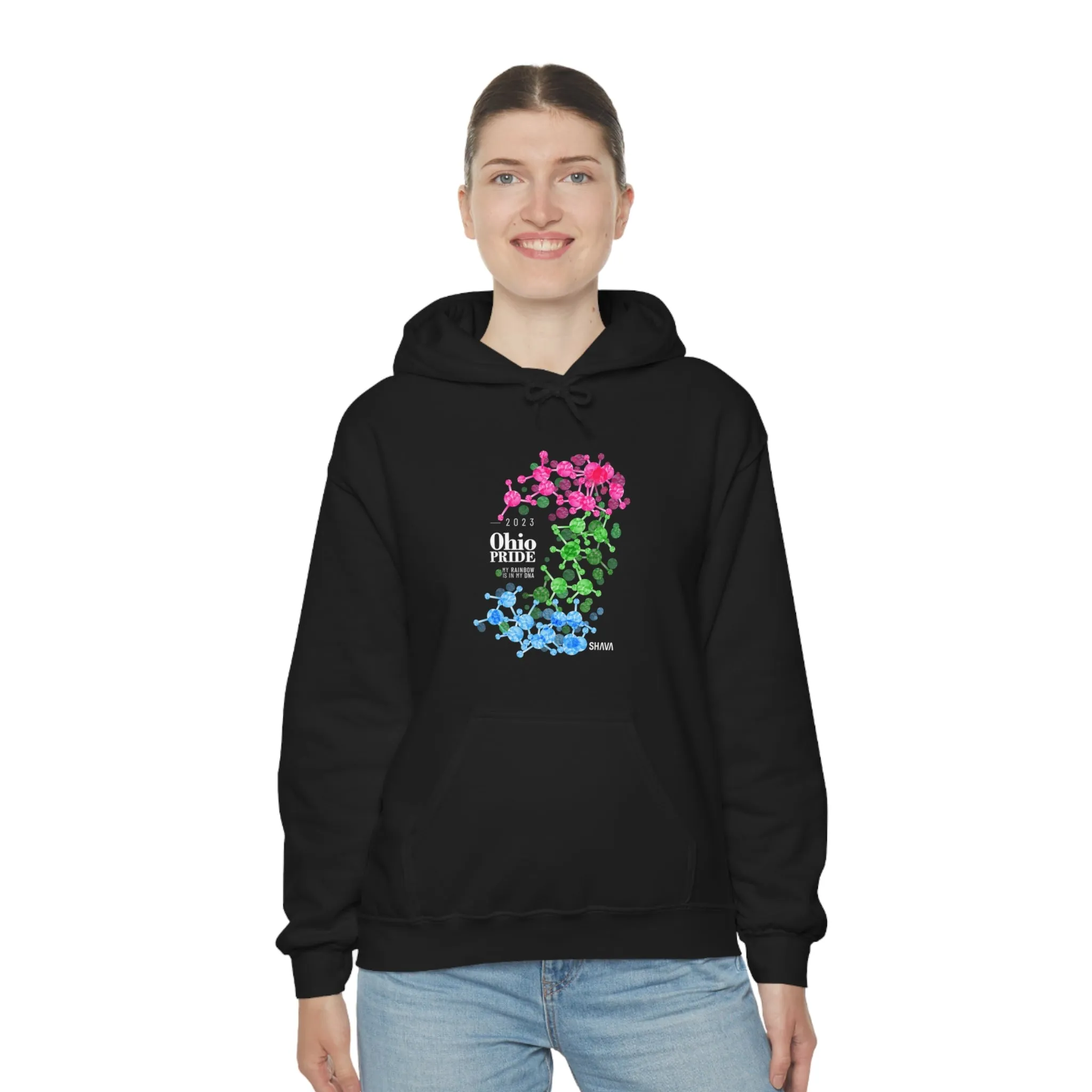SHAVA CO Polysexual Flag 2023 Pride, Ohio Unisex Heavy Blend™ Hooded Sweatshirt - My Rainbow Is In My DNA