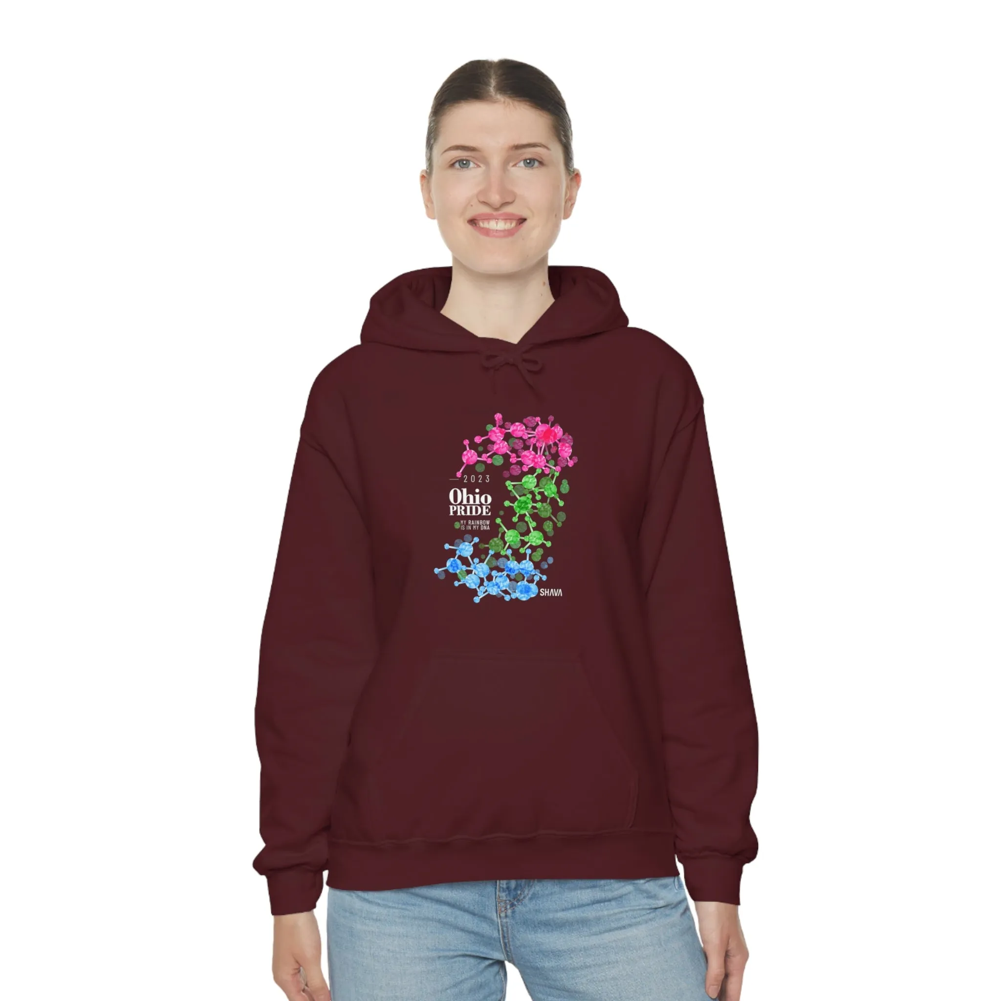 SHAVA CO Polysexual Flag 2023 Pride, Ohio Unisex Heavy Blend™ Hooded Sweatshirt - My Rainbow Is In My DNA