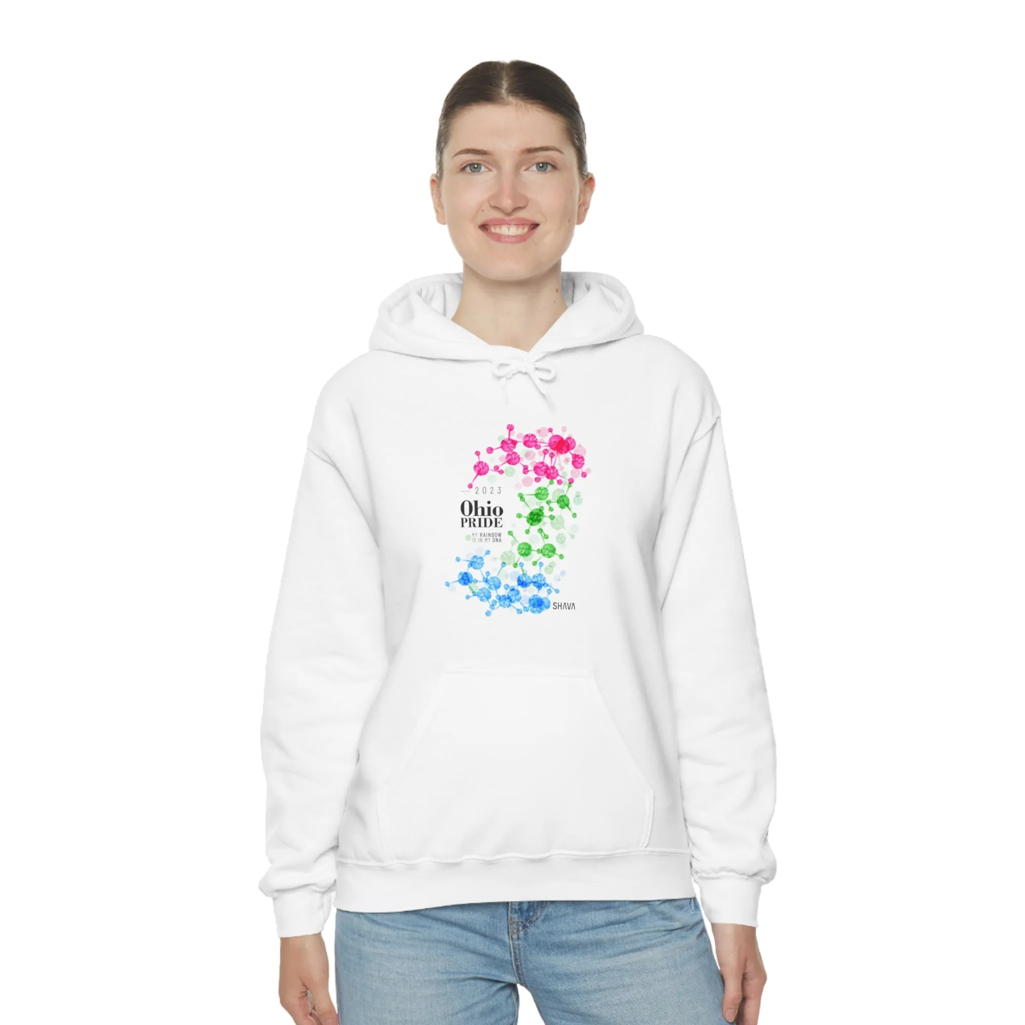 SHAVA CO Polysexual Flag 2023 Pride, Ohio Unisex Heavy Blend™ Hooded Sweatshirt - My Rainbow Is In My DNA