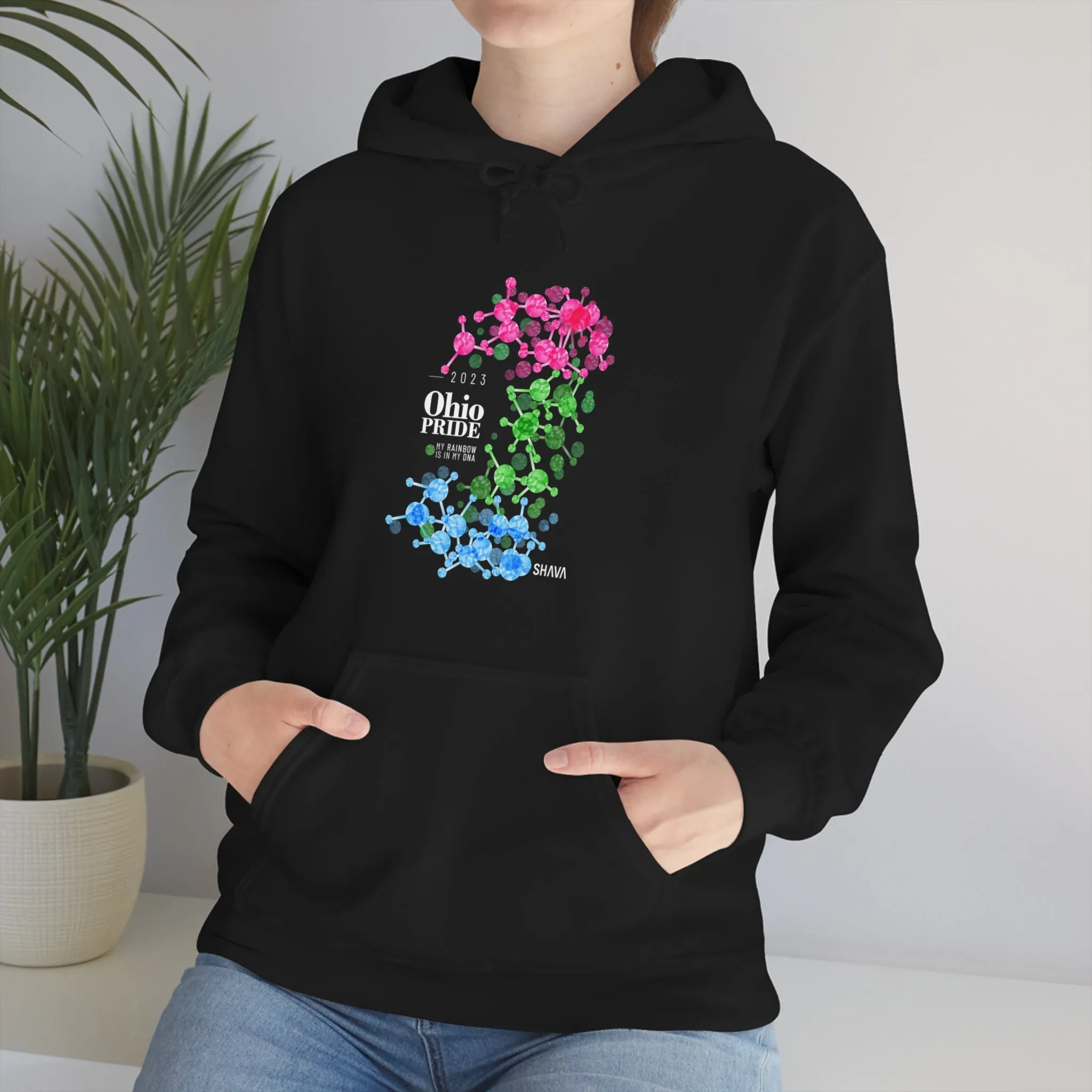 SHAVA CO Polysexual Flag 2023 Pride, Ohio Unisex Heavy Blend™ Hooded Sweatshirt - My Rainbow Is In My DNA