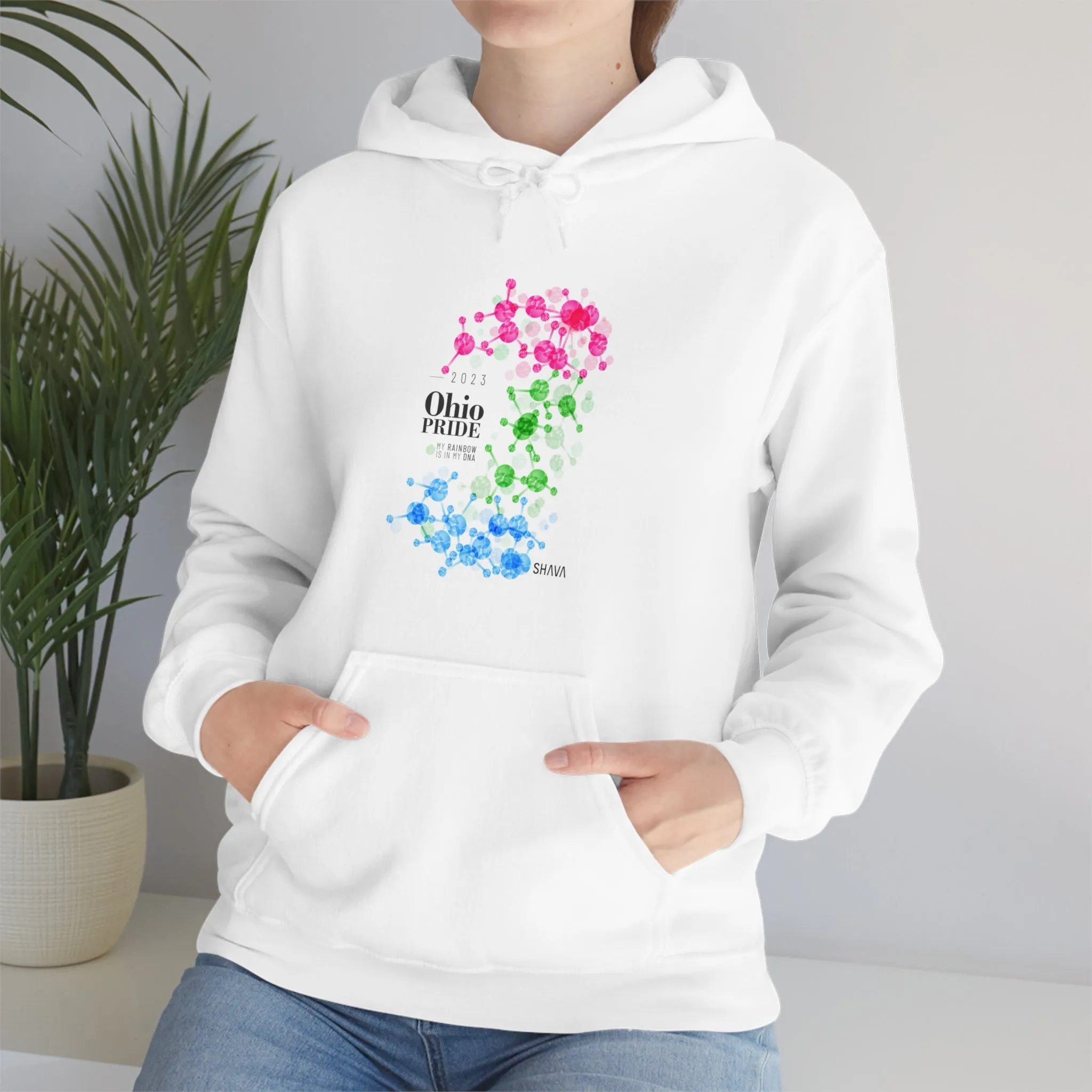 SHAVA CO Polysexual Flag 2023 Pride, Ohio Unisex Heavy Blend™ Hooded Sweatshirt - My Rainbow Is In My DNA