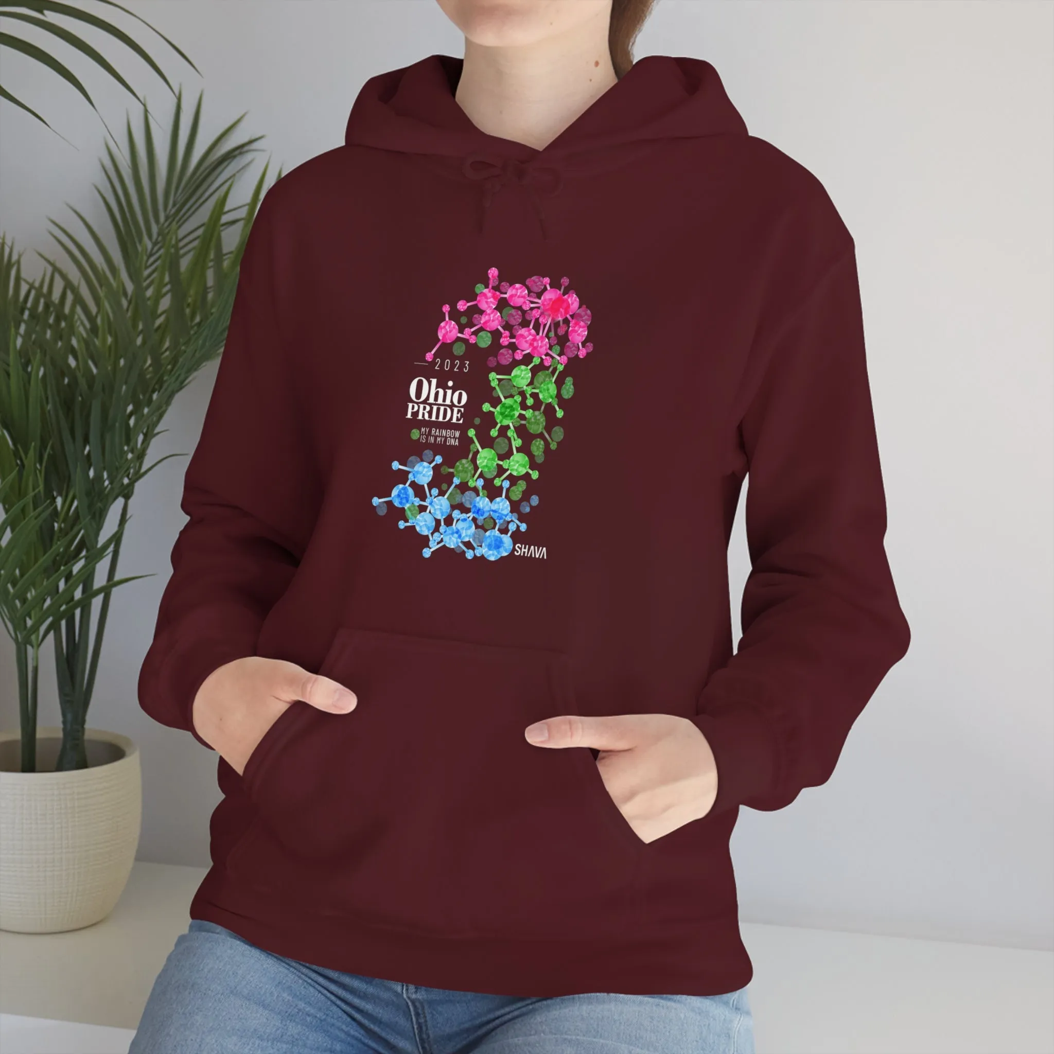 SHAVA CO Polysexual Flag 2023 Pride, Ohio Unisex Heavy Blend™ Hooded Sweatshirt - My Rainbow Is In My DNA