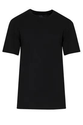 Slim Fit 100% Cotton Black Crew Neck T-Shirt