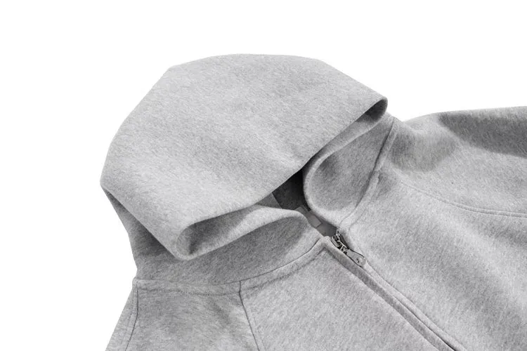 Solid Color Cardigan Hoodie