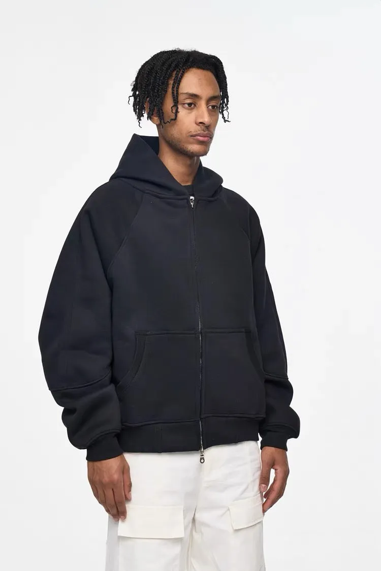 Solid Color Cardigan Hoodie