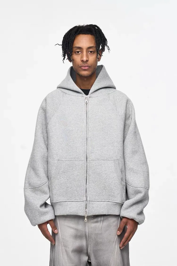 Solid Color Cardigan Hoodie