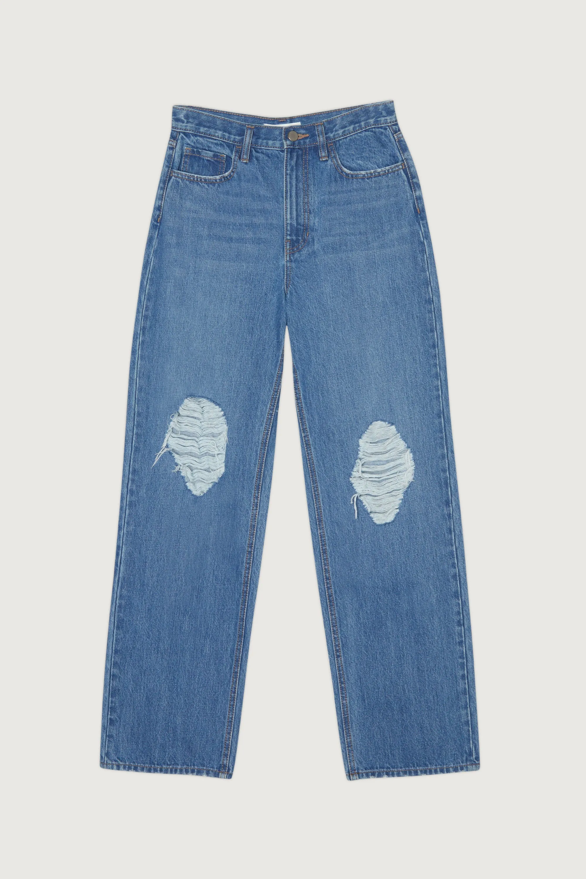 STRAIGHT LEG DISTRESSED JEAN