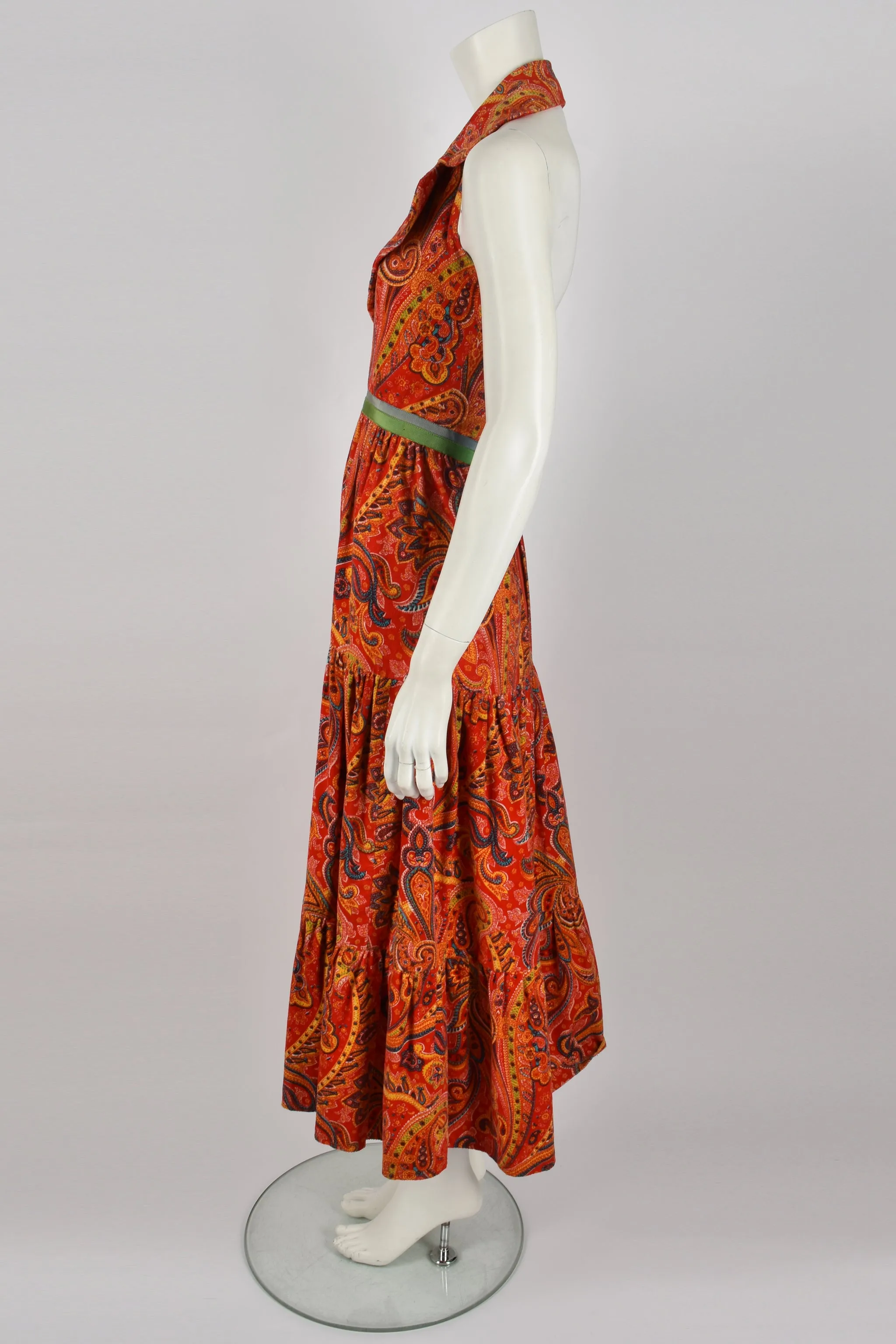 SUSAN SMALL paisley halter neck dress XS-S