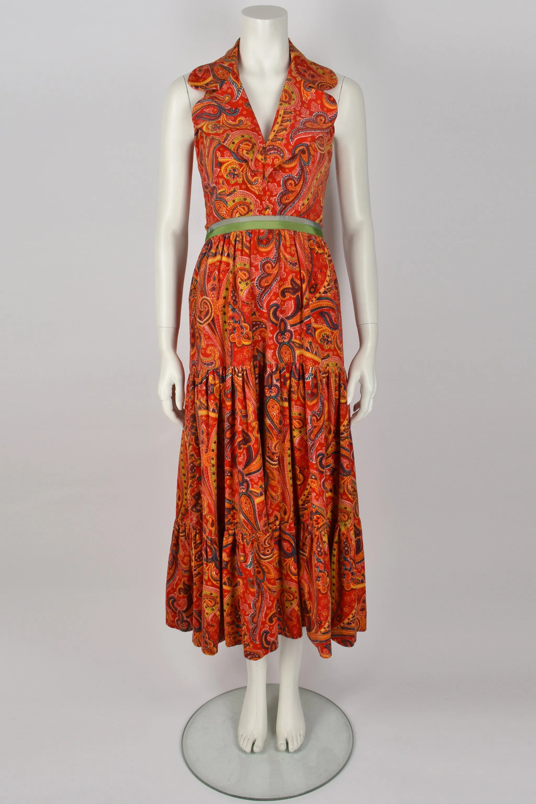 SUSAN SMALL paisley halter neck dress XS-S