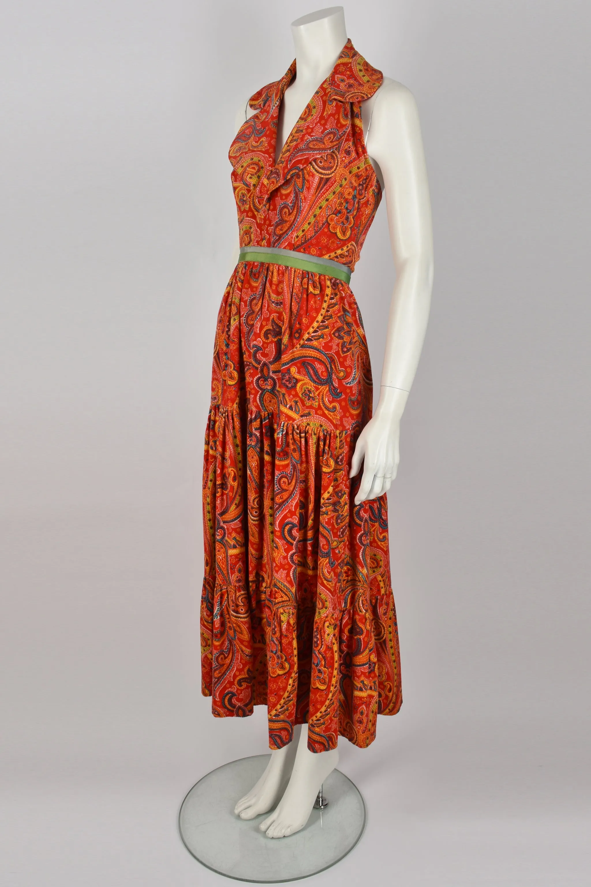 SUSAN SMALL paisley halter neck dress XS-S
