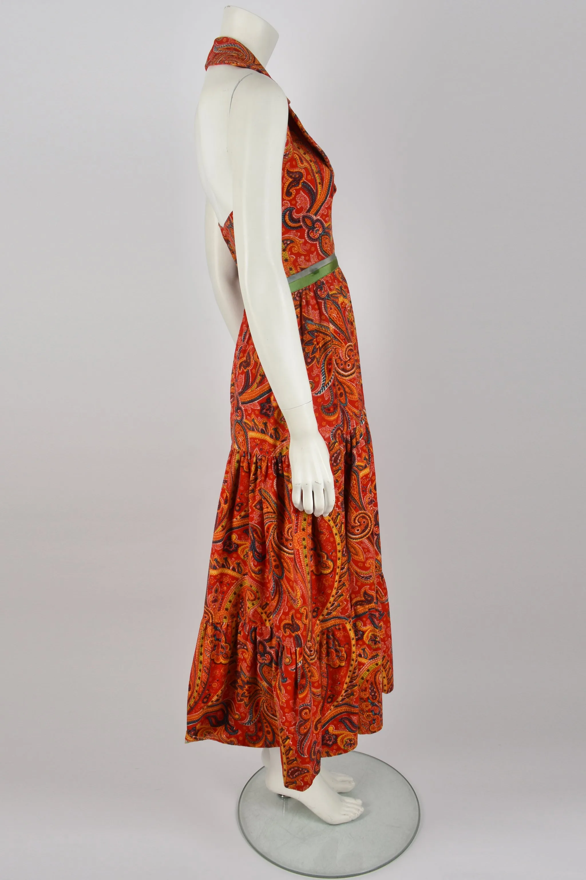 SUSAN SMALL paisley halter neck dress XS-S
