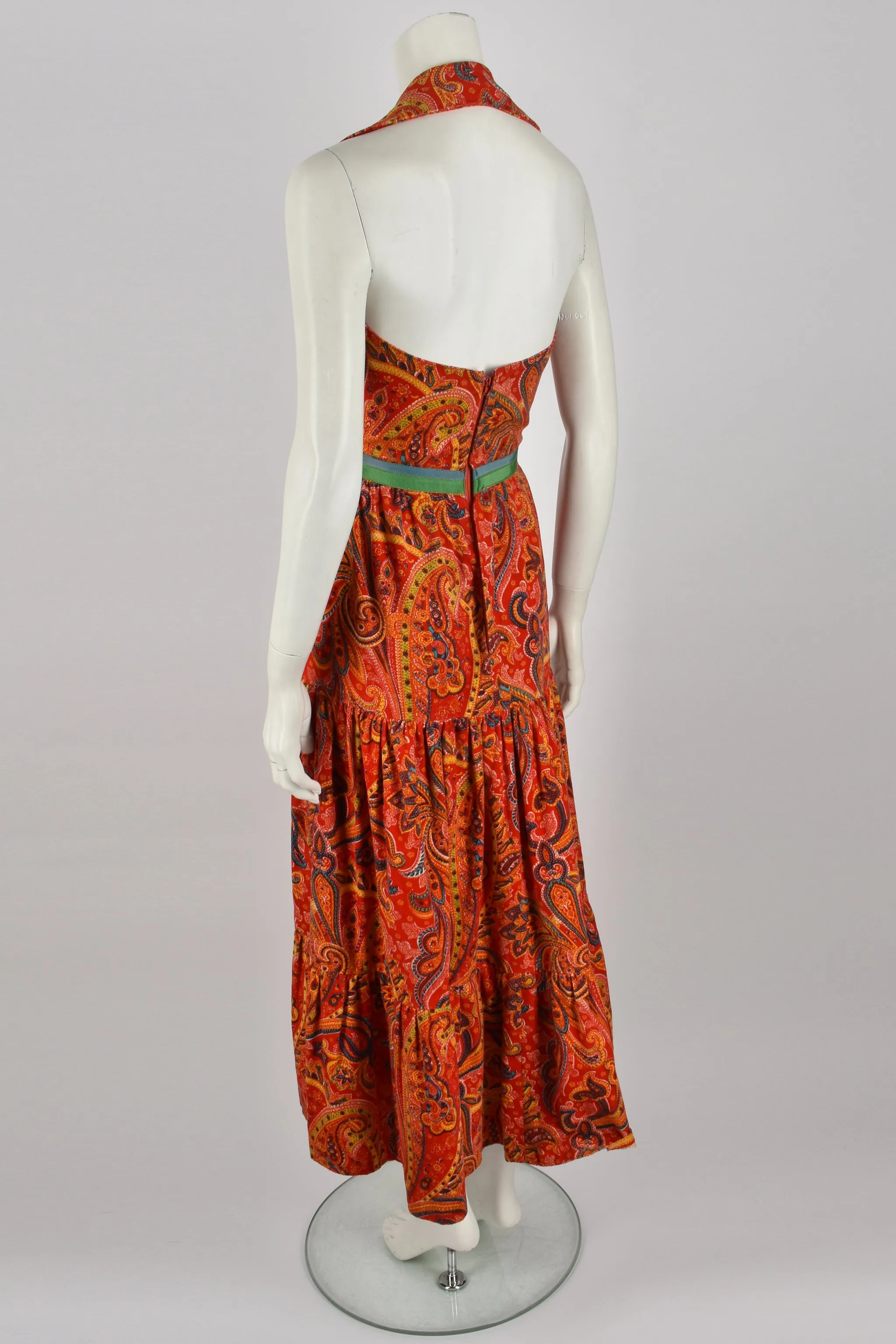 SUSAN SMALL paisley halter neck dress XS-S
