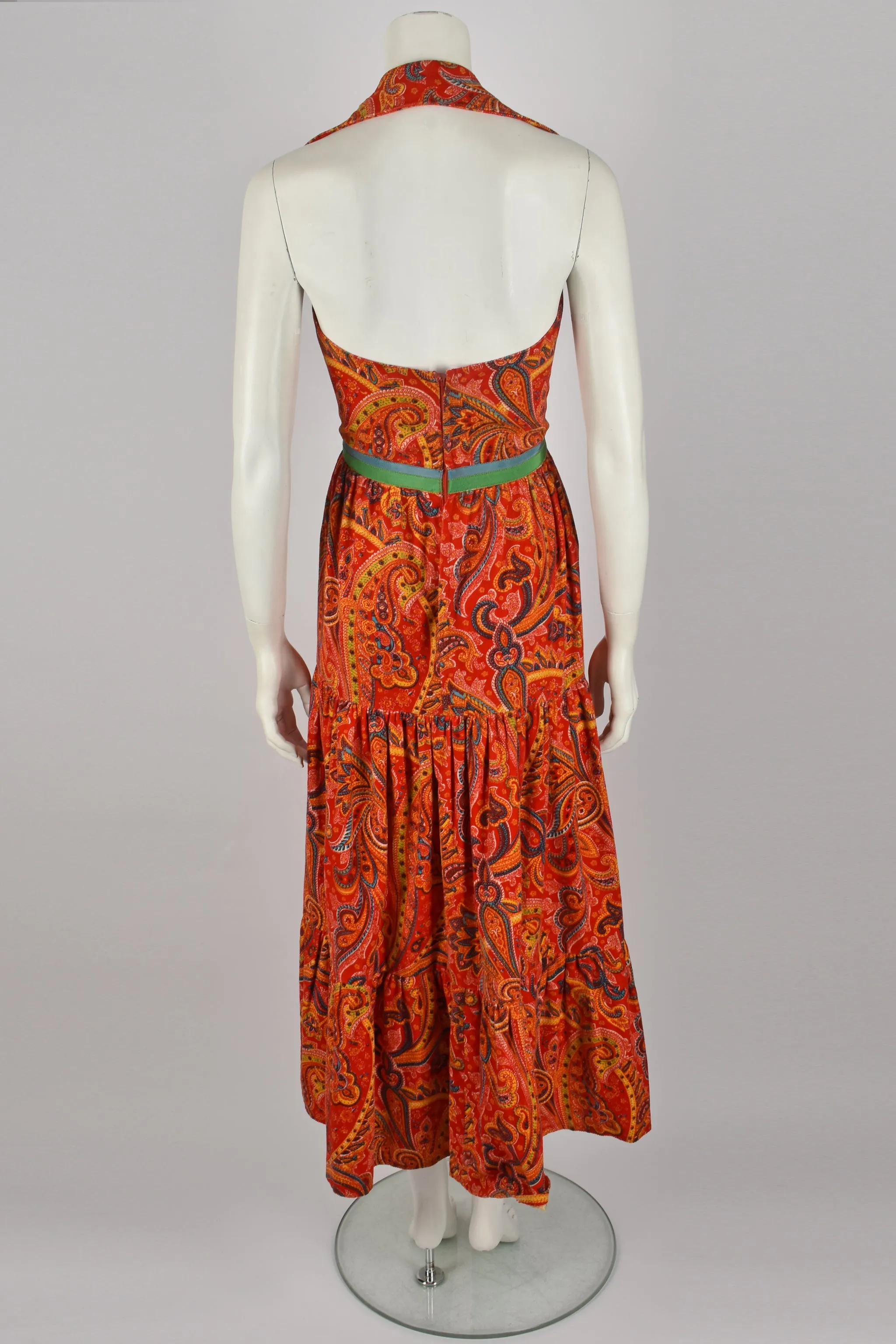 SUSAN SMALL paisley halter neck dress XS-S
