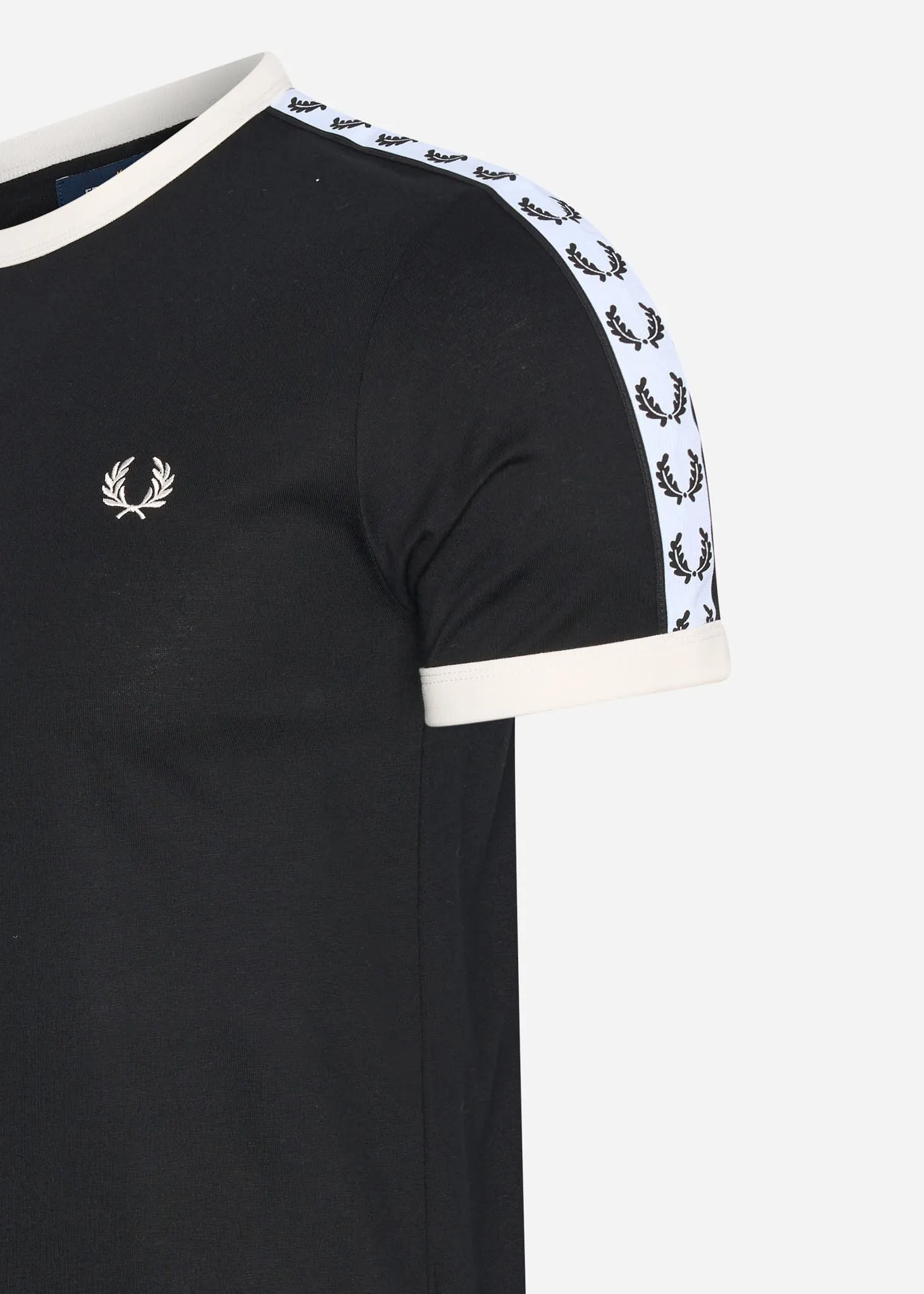 Taped ringer t-shirt - black