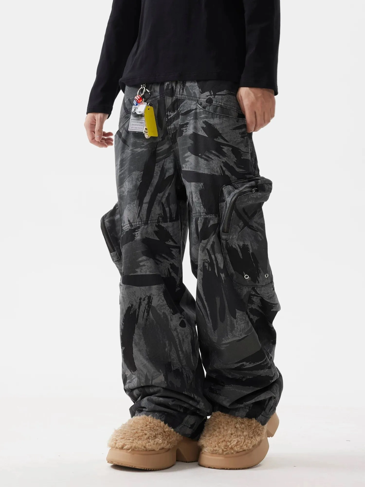 Thesupermade Multi-Pocket Camo Cargo Pants