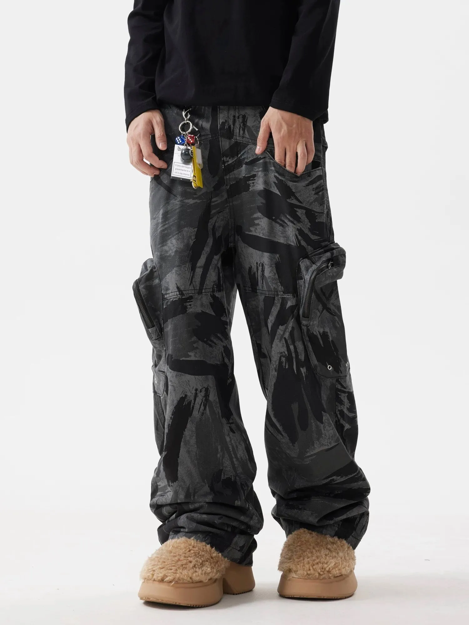 Thesupermade Multi-Pocket Camo Cargo Pants