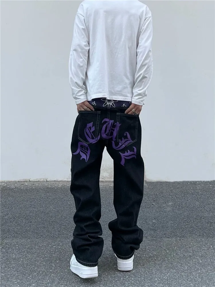 Thesupermade Petal Letter Baggy Jeans