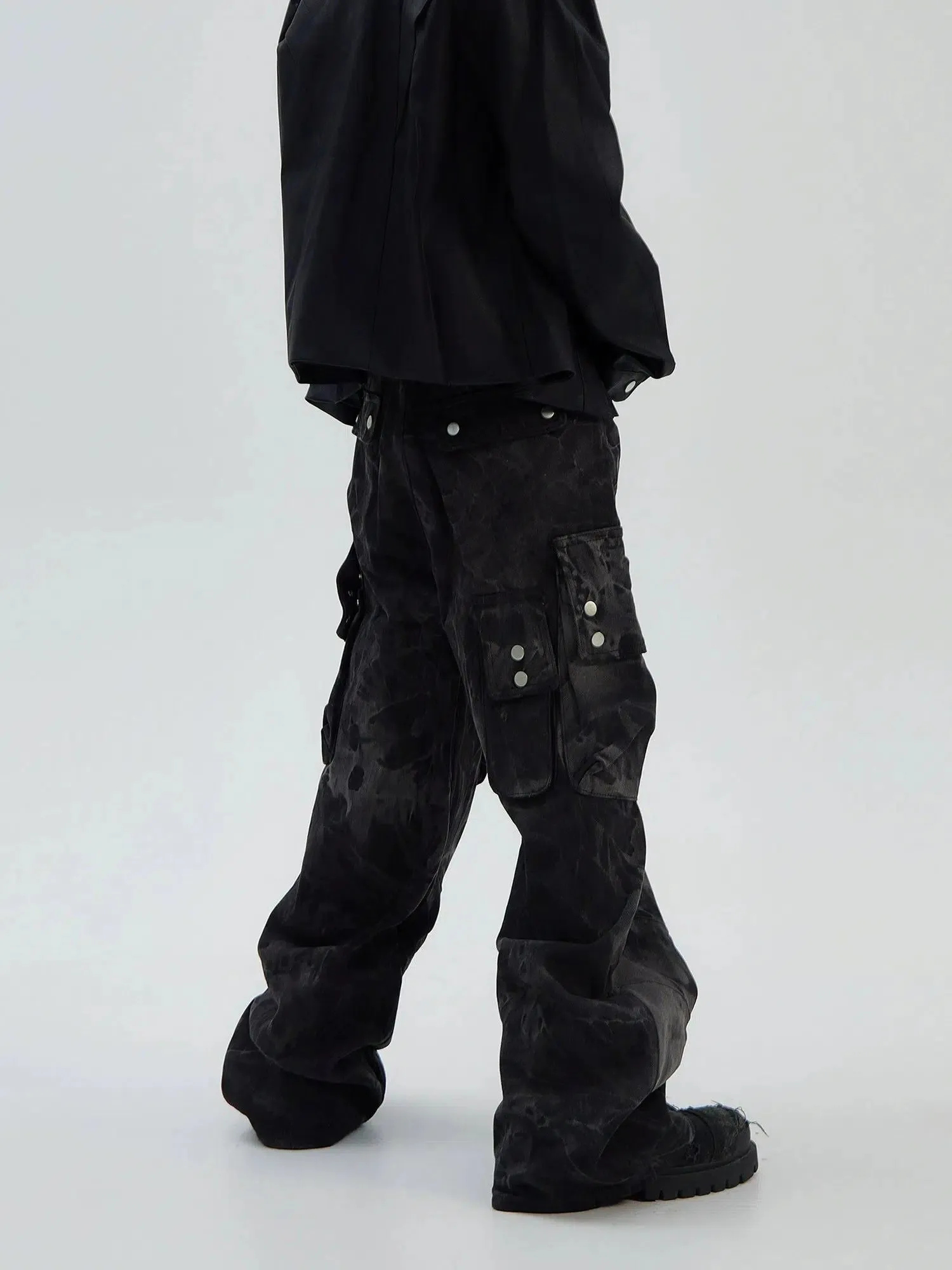 Tie-Dyed Multi-Pocket Cargo Pants
